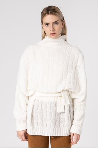 Turtleneck Sweater with Braid 