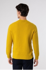 Aran Crew Neck Wool Sweater