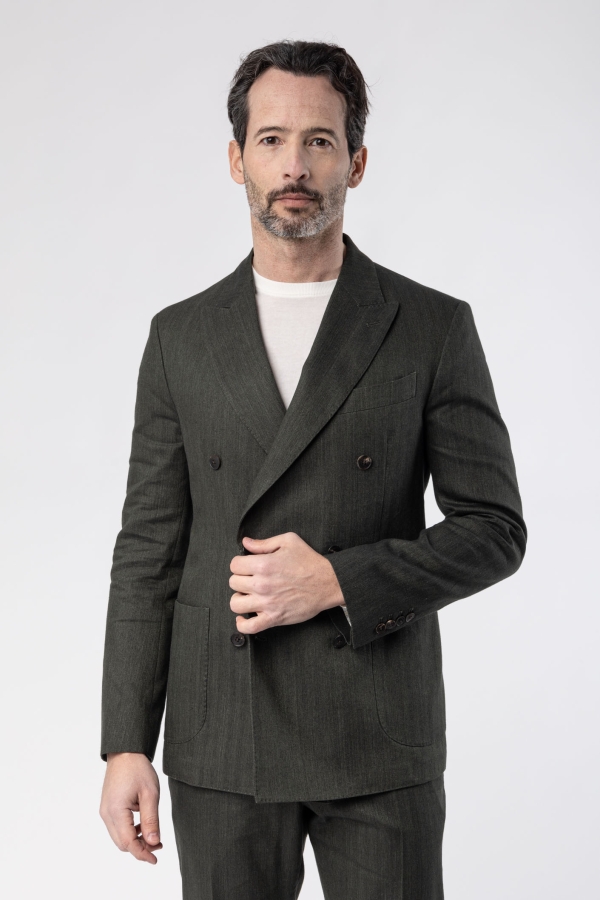 Double-breasted Linen Jacket