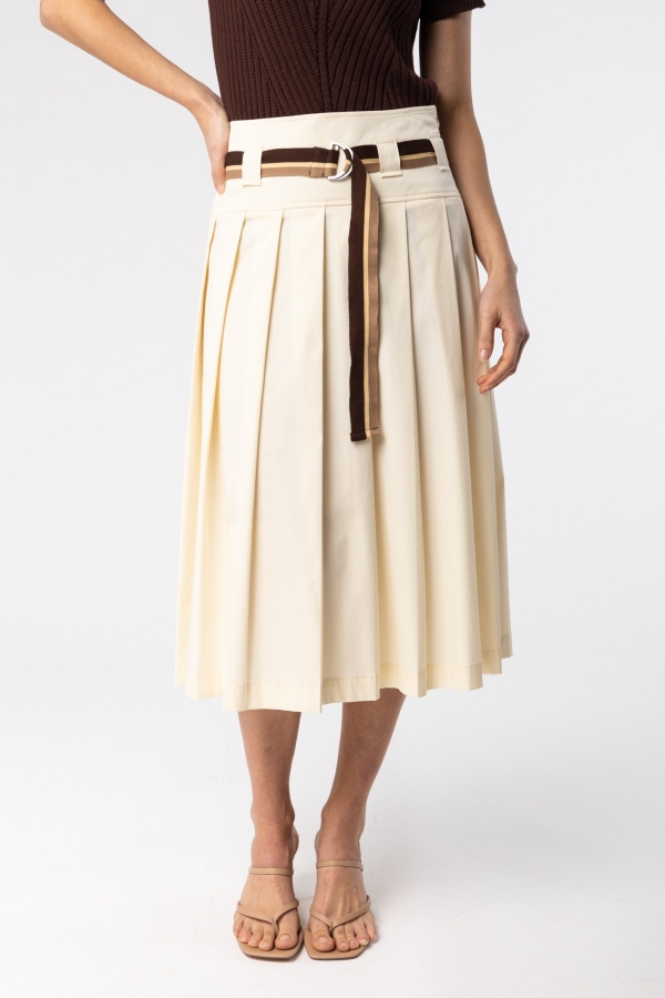 Cotton Skirt with Belt