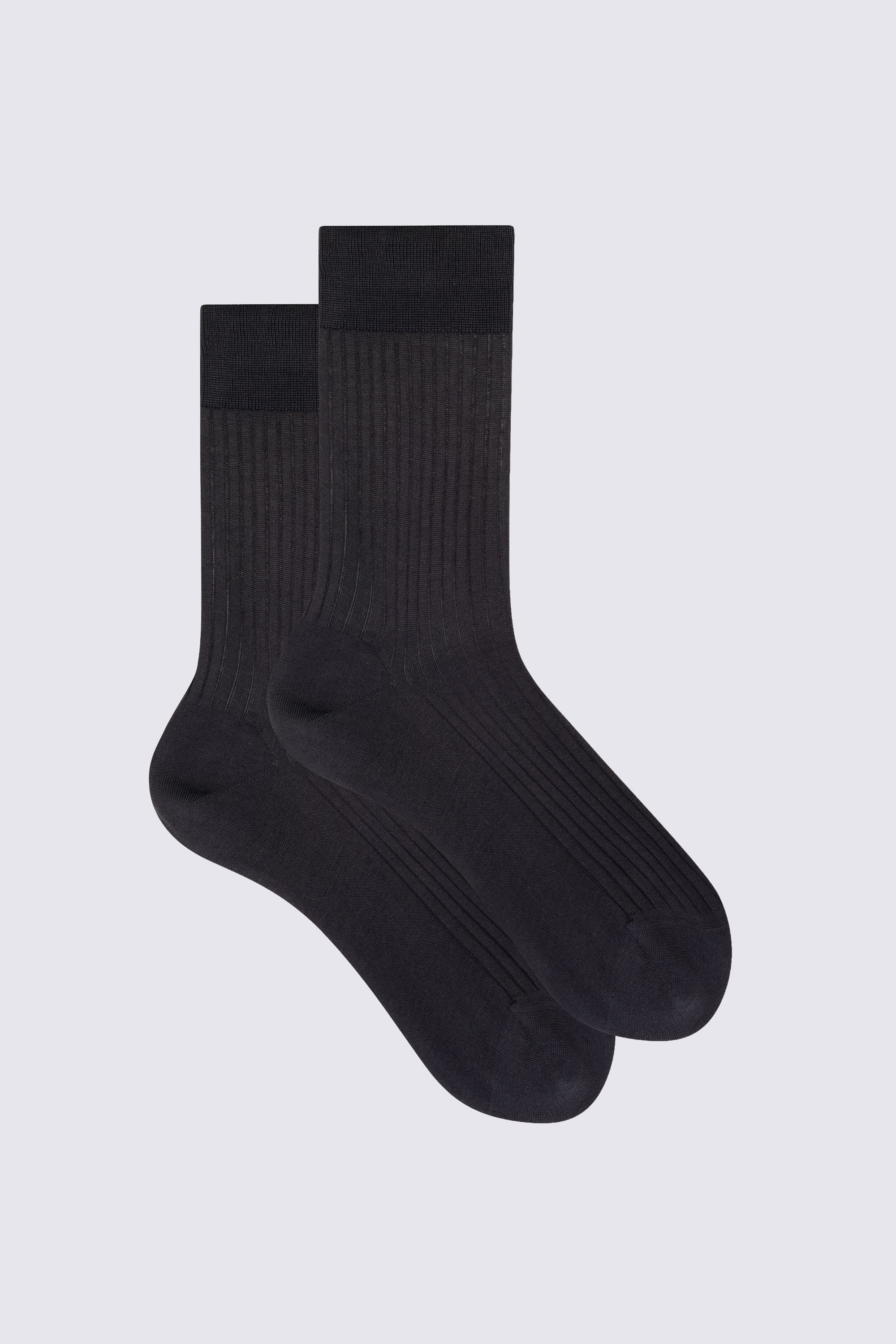 Fine-ribbed solid color socks in 100% Filoscozia Cotton