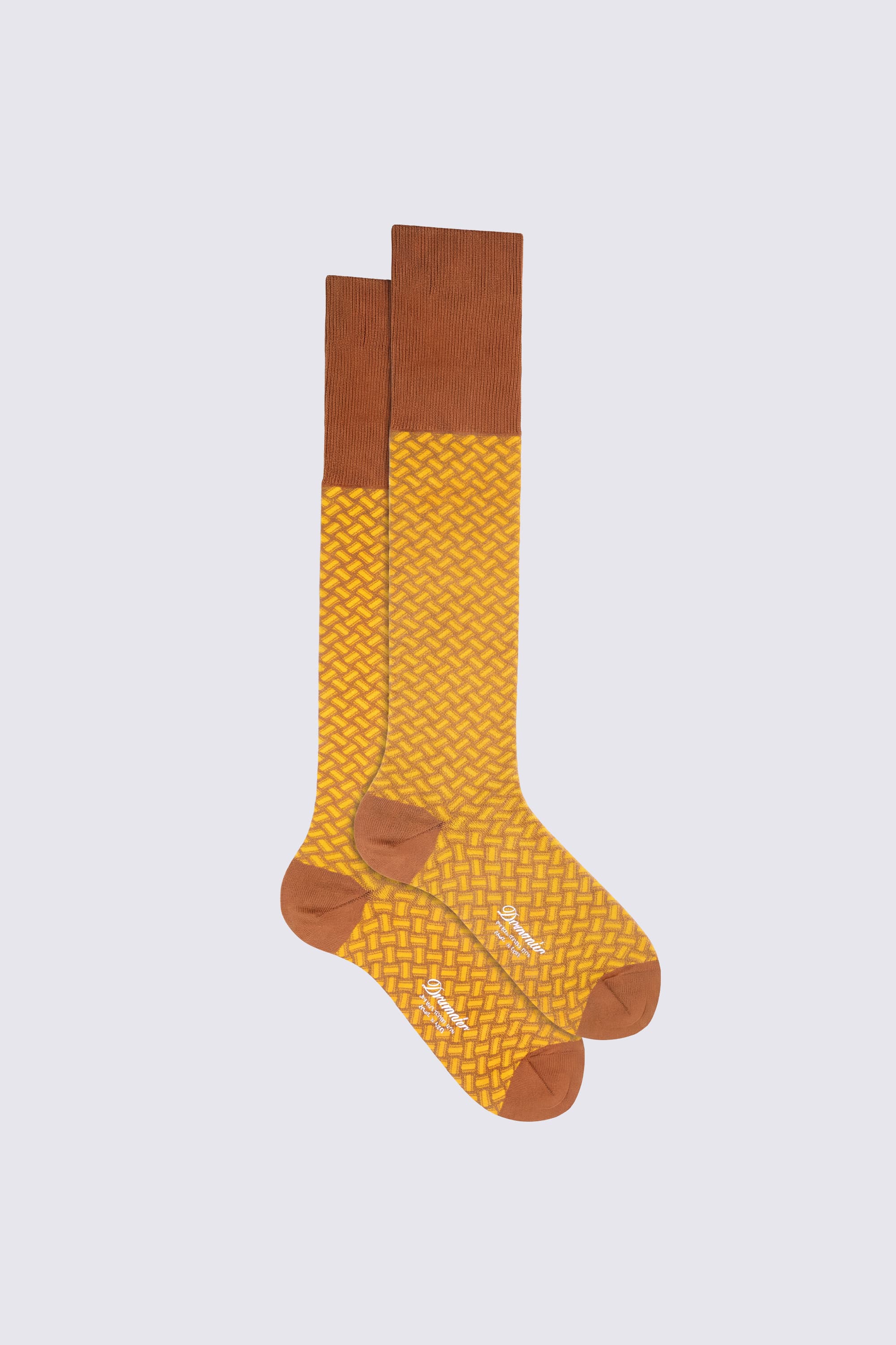 Long Razor Blade Pattern Socks in Warm Cotton