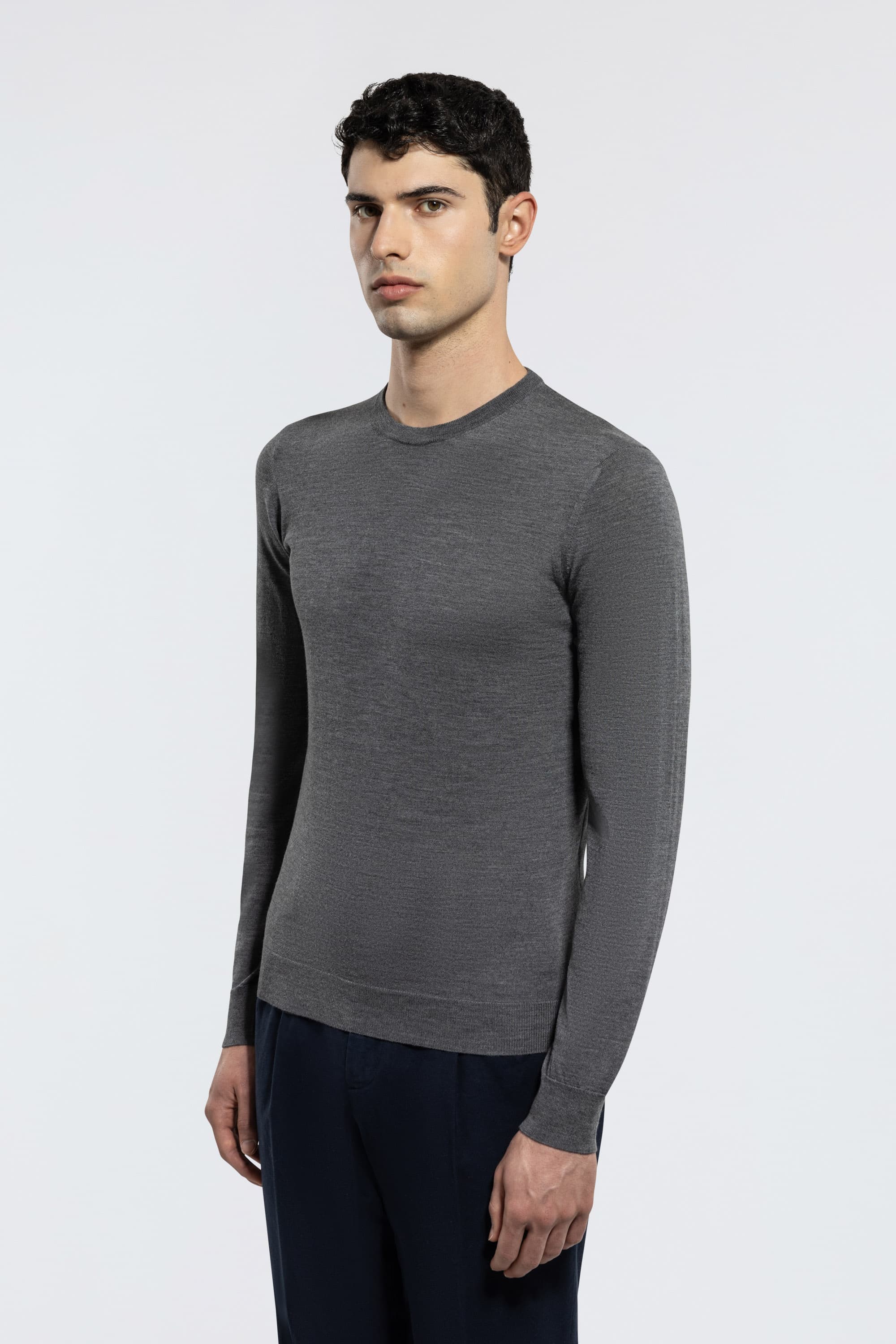Maglia Girocollo in Lana Merino Extrafine - Image 3