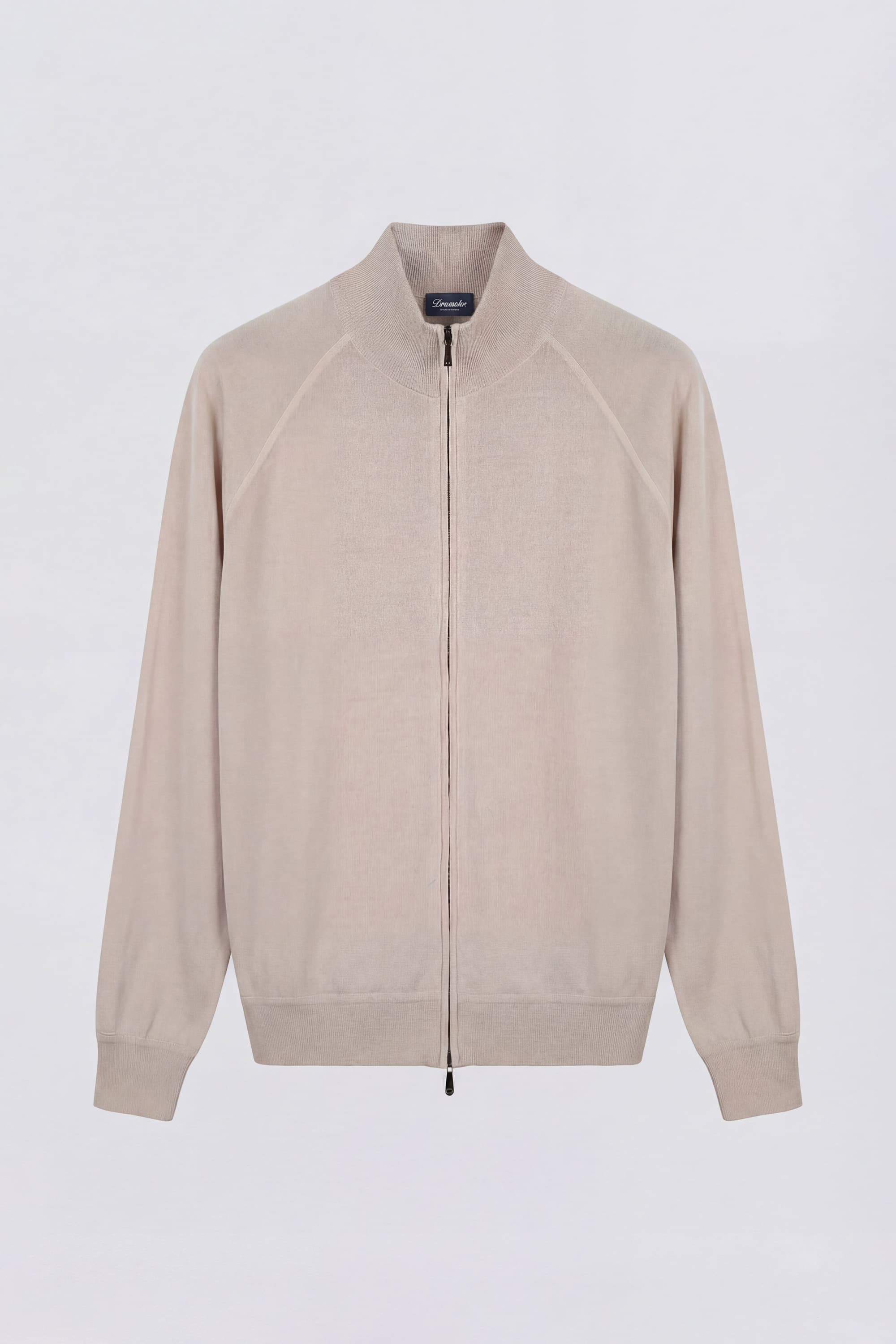 Zip-Up Cardigan in Extrafine Merino Wool