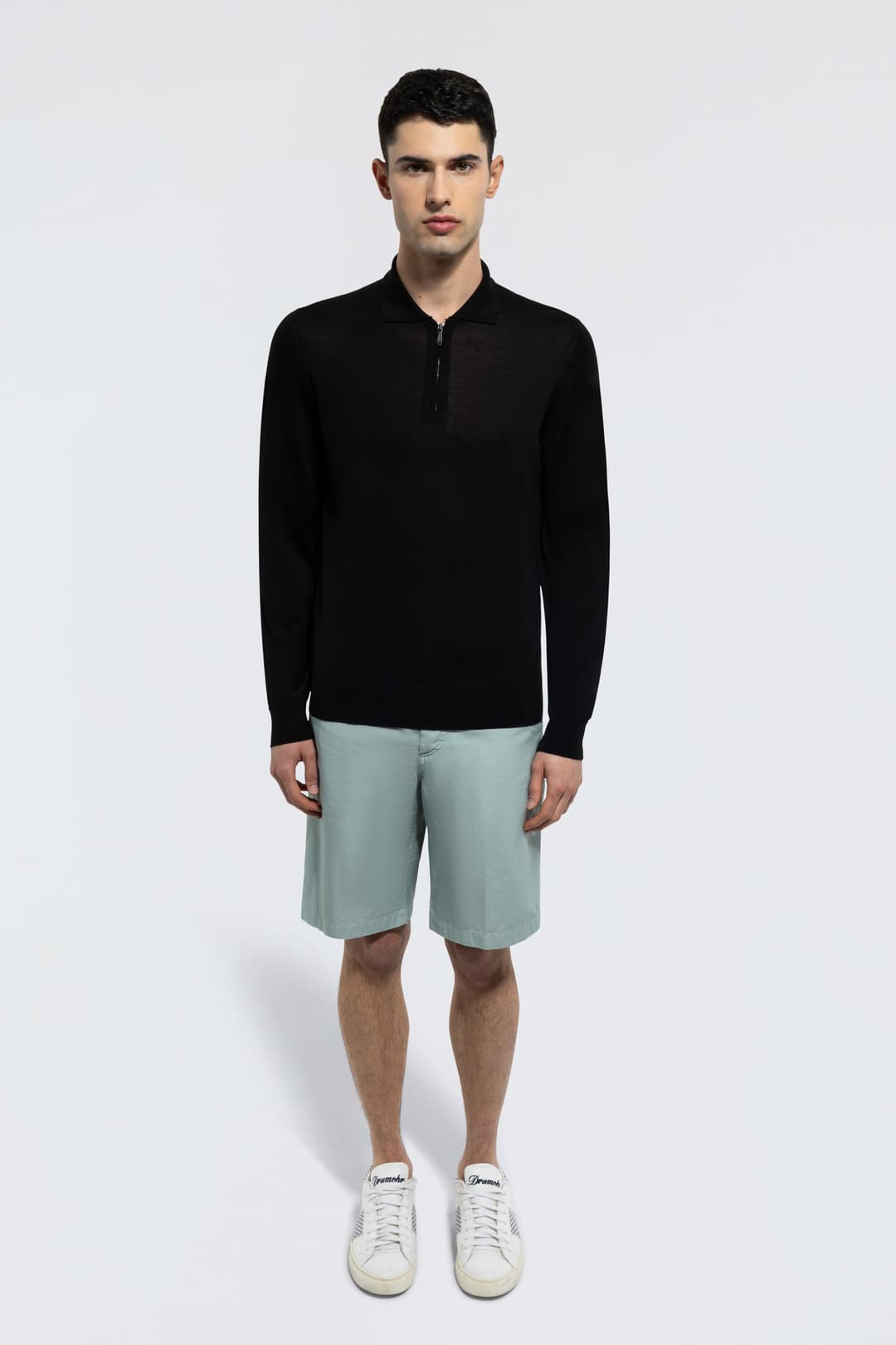 Half-Zip Silk Pullover