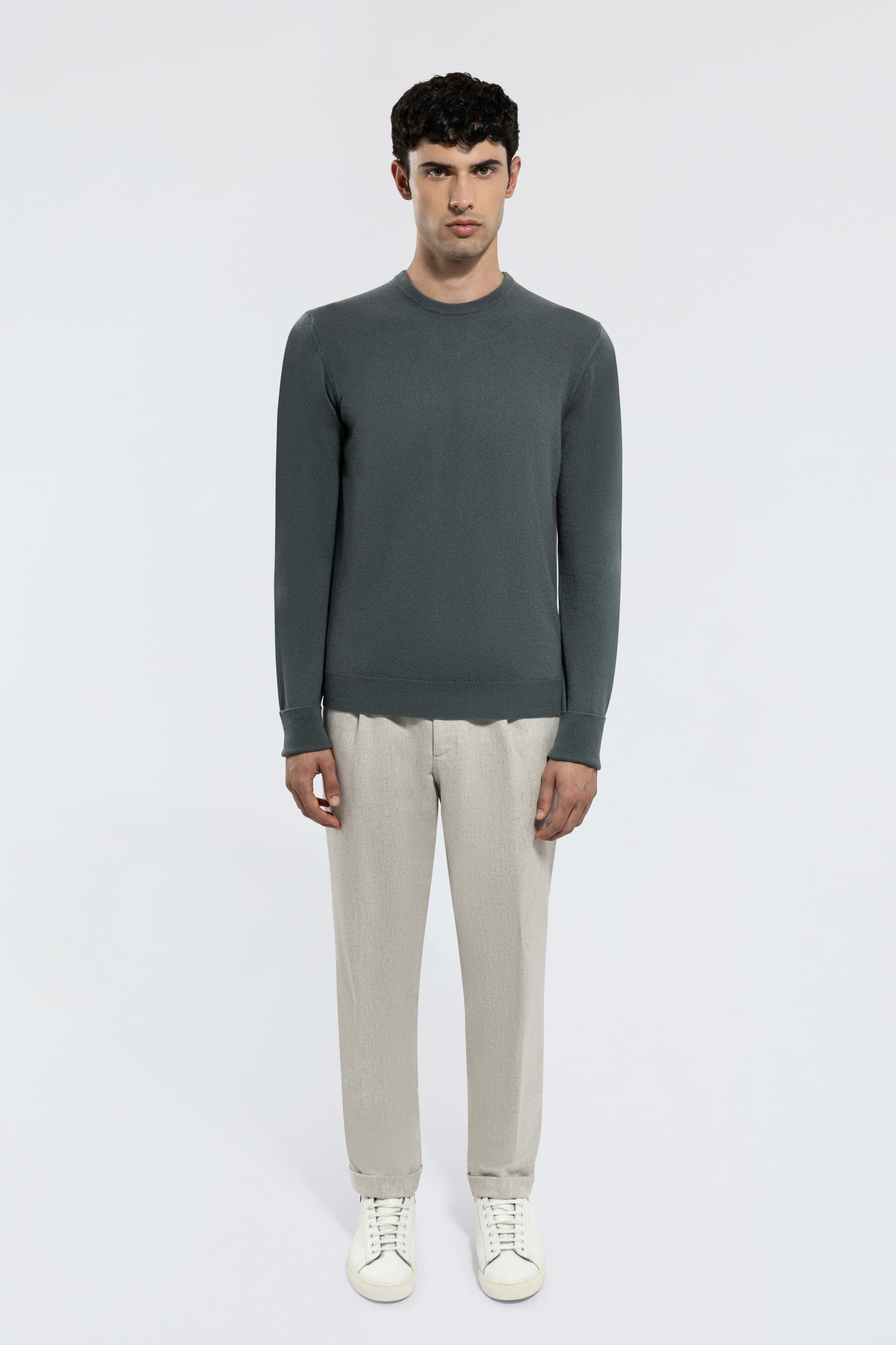 Crew Neck Cashmere Sweater - Image 14