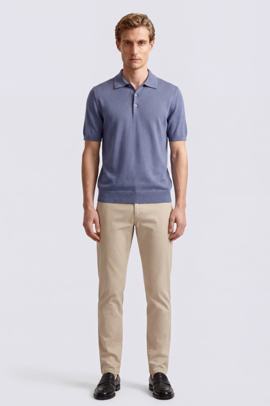 Short-Sleeve Linen and Cotton Polo