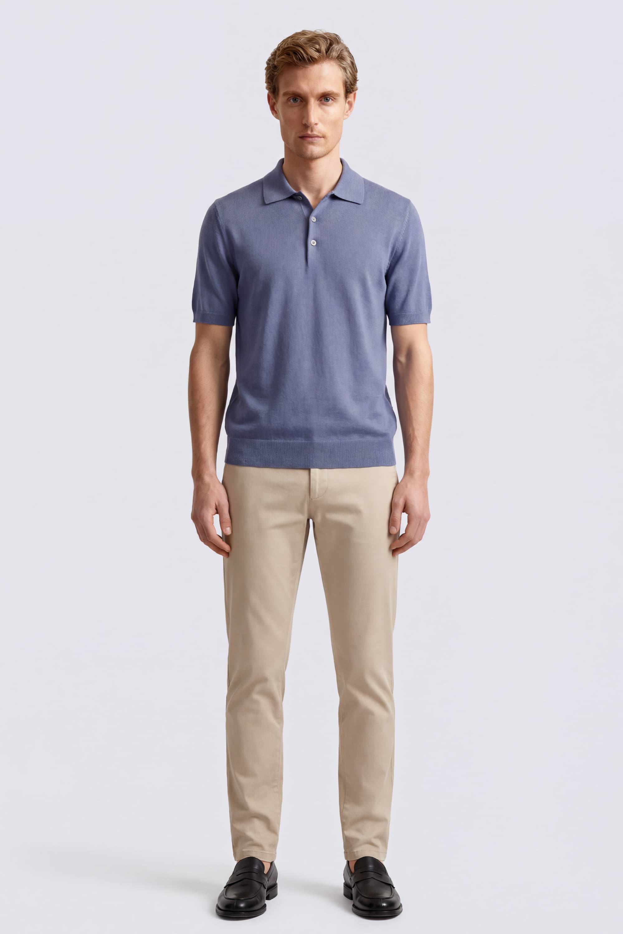 Short-Sleeve Linen and Cotton Polo - Image 2