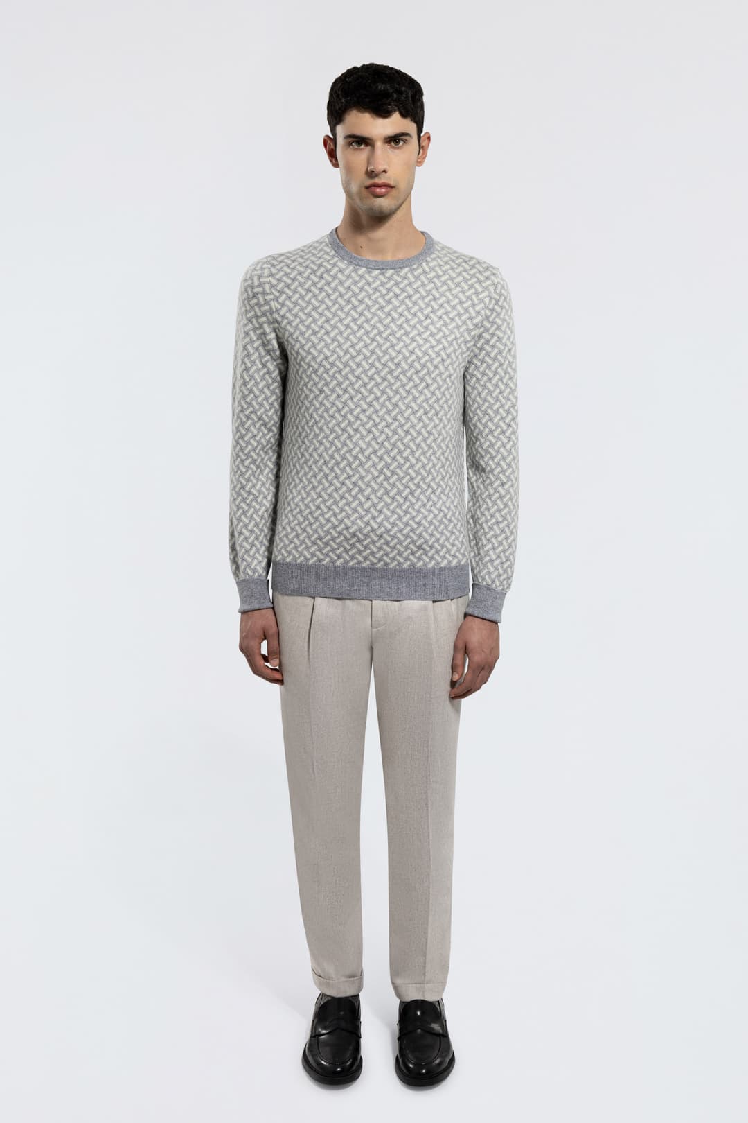 Razor Blade Crewneck Sweater in Cashmere