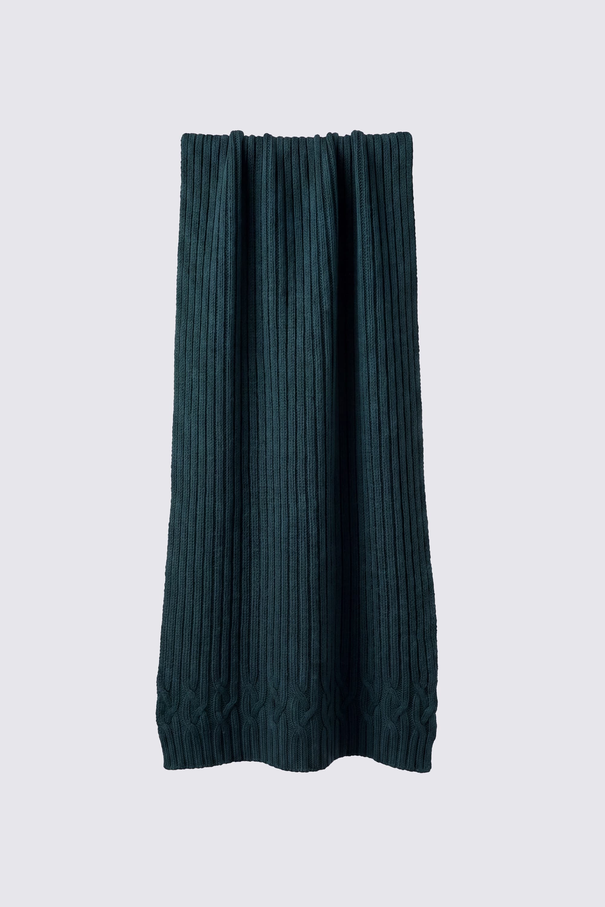 Merino Wool Scarf with Cable Knit
