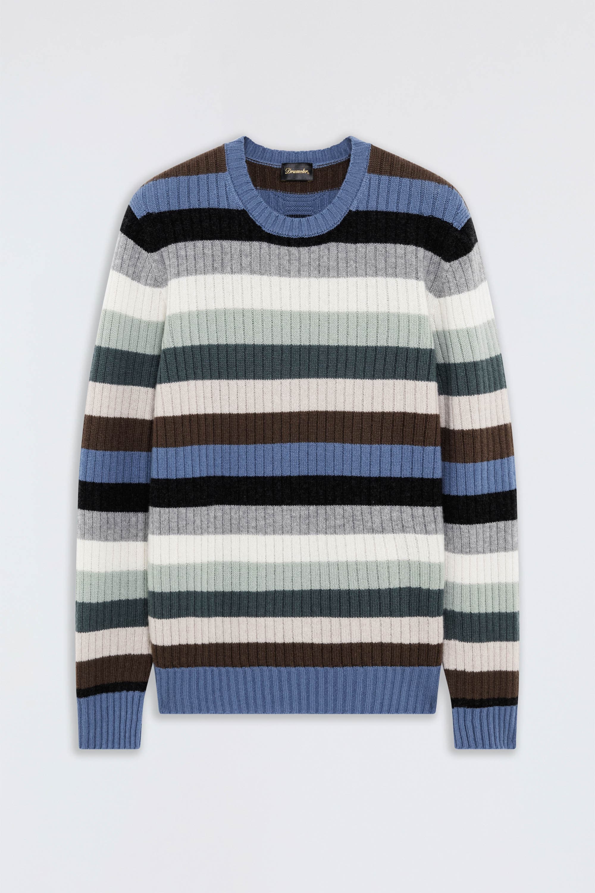 Striped Cashmere Crewneck Sweater - Image 1
