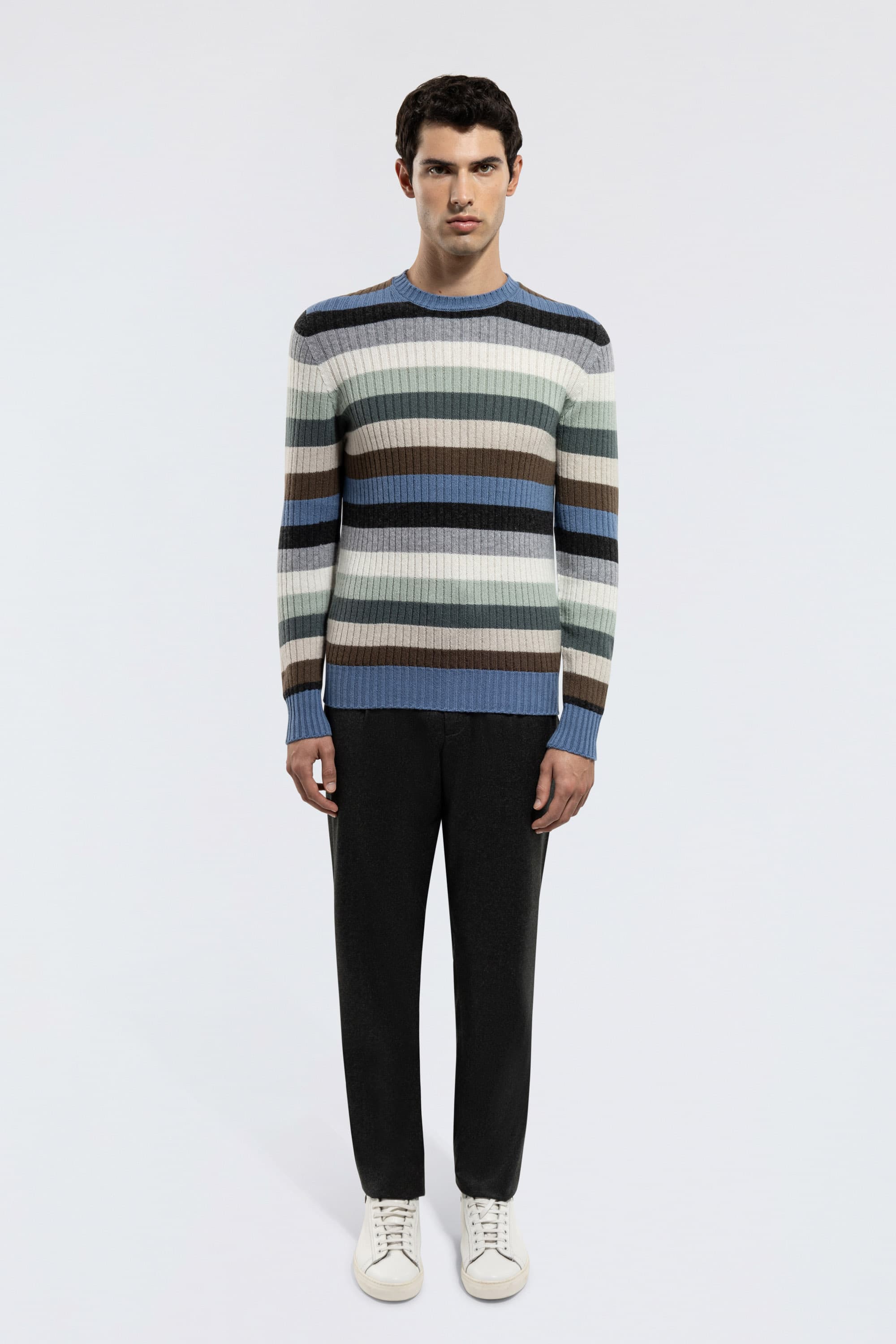 Striped Cashmere Crewneck Sweater - Image 2