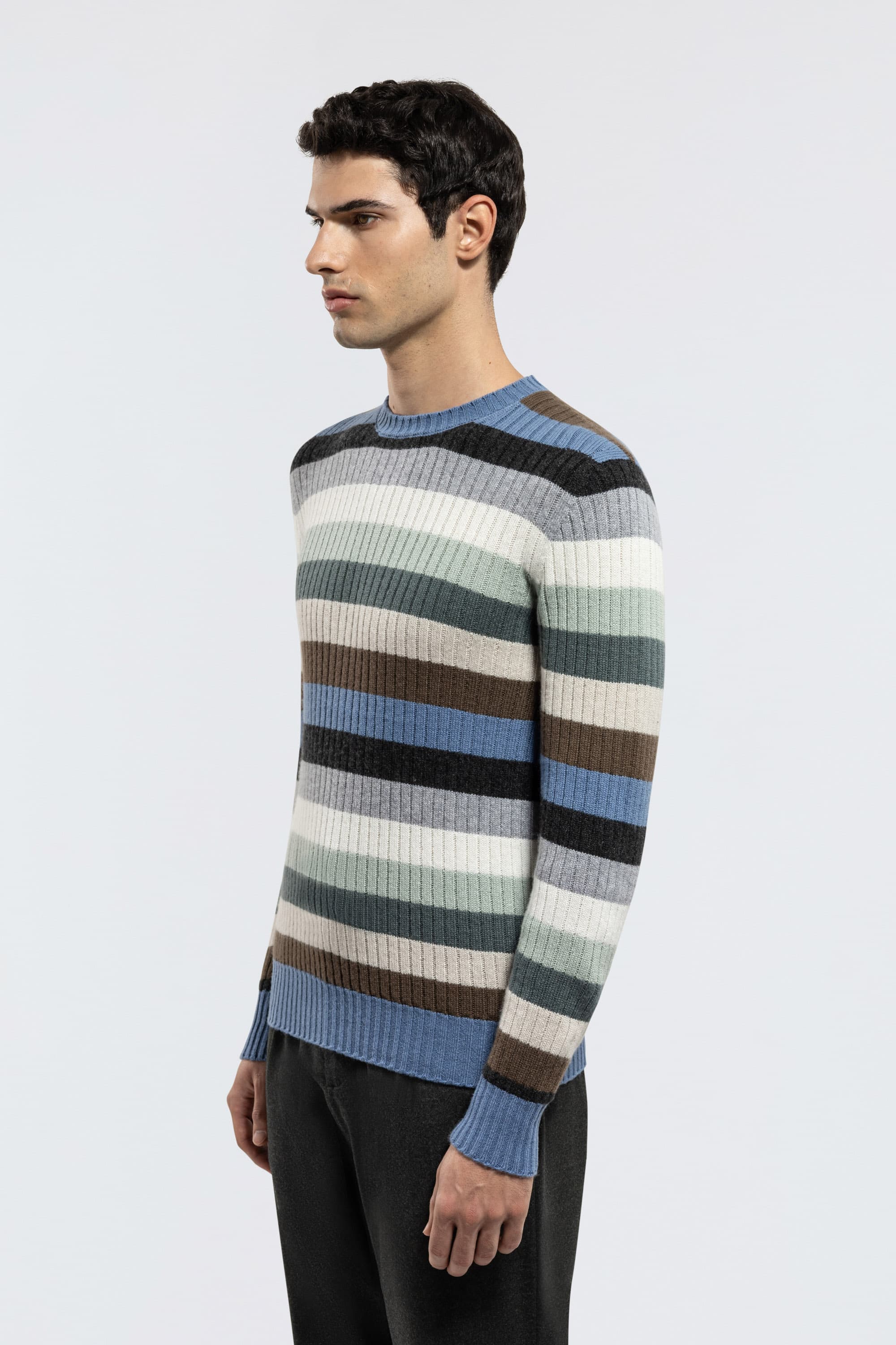 Striped Cashmere Crewneck Sweater - Image 3