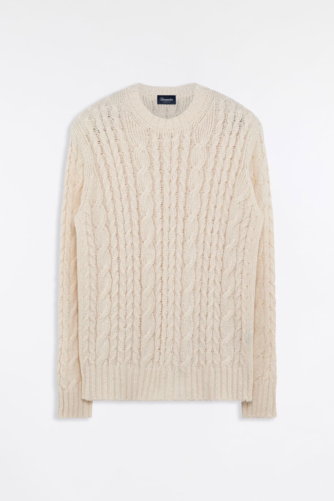 Maglia Girocollo con Trecce in Cotone