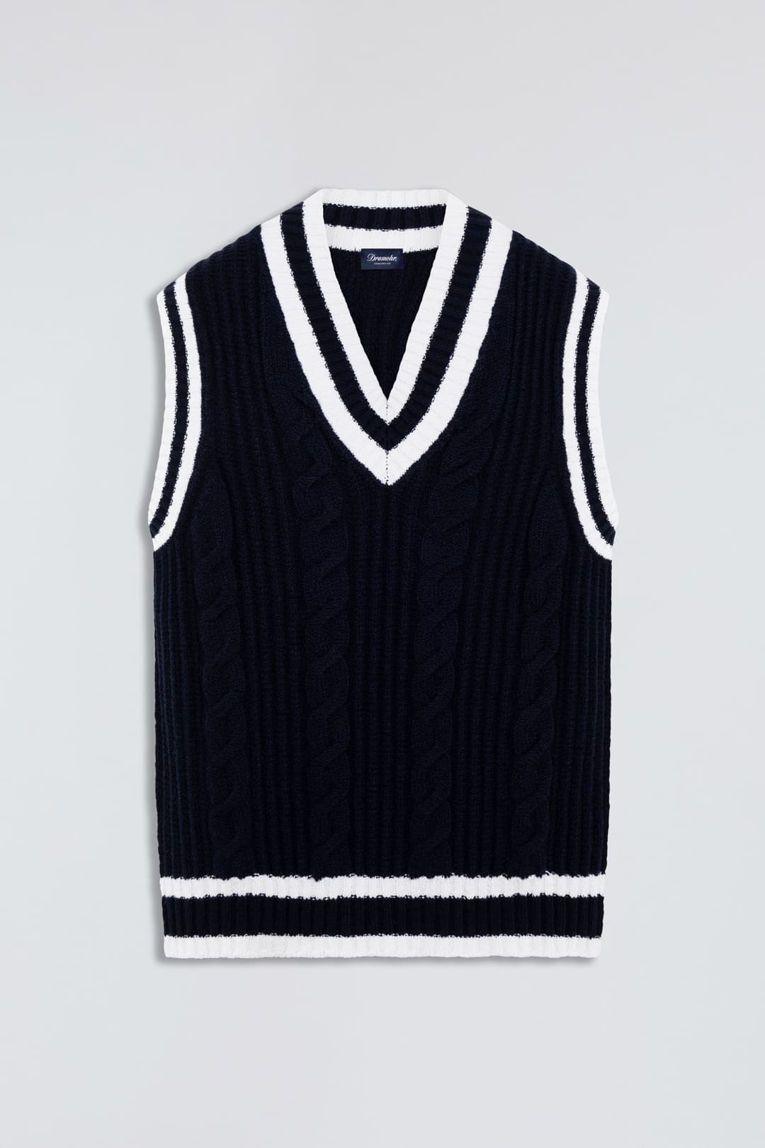 Cable Knit Cotton Tennis Vest