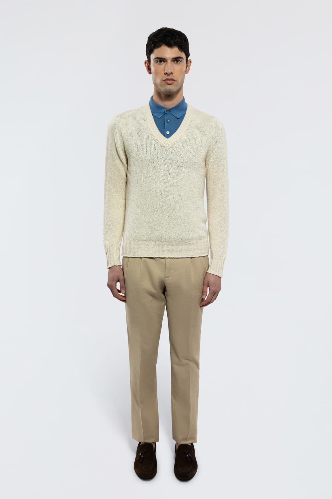 Pullover in Cotone con Scollo a V