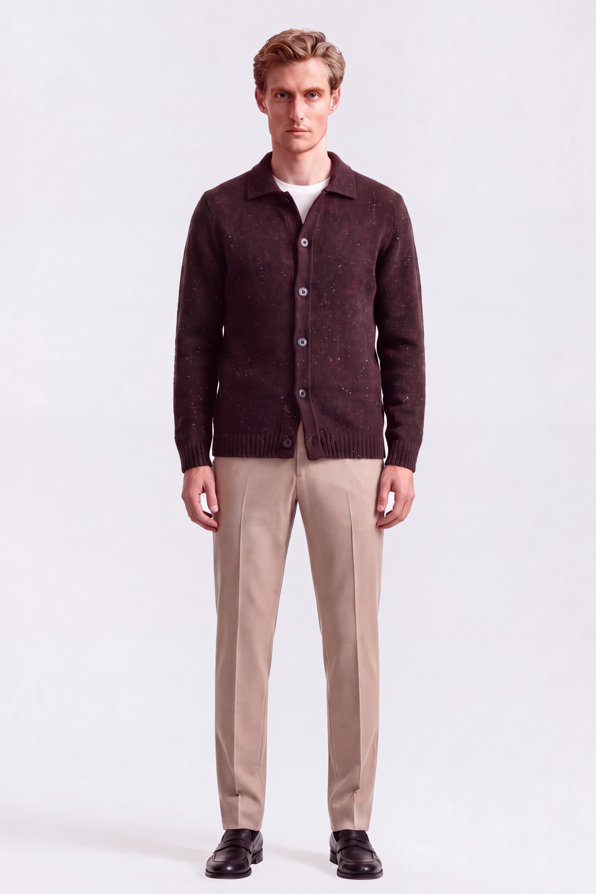 Cardigan with Shirt Collar - Image 2