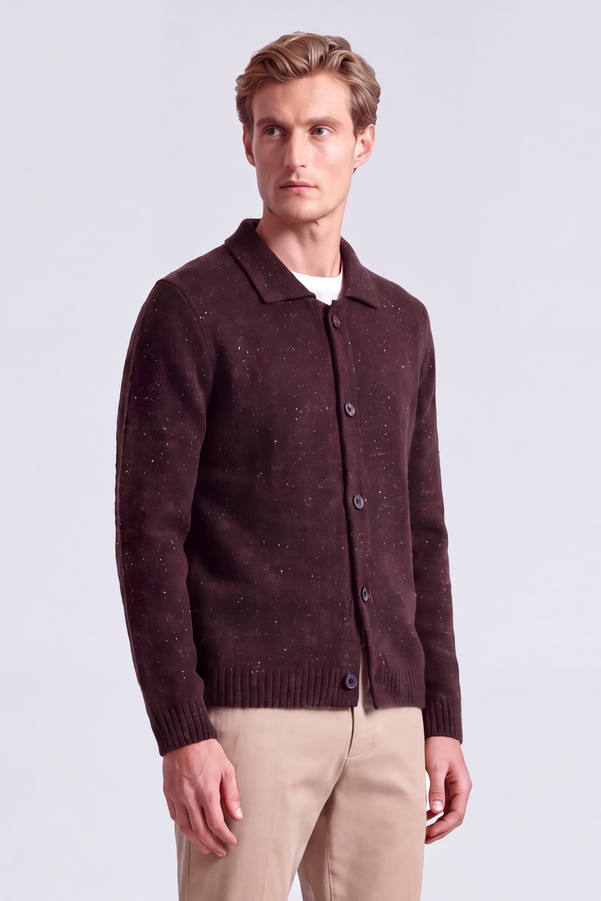 Cardigan with Shirt Collar - Image 3