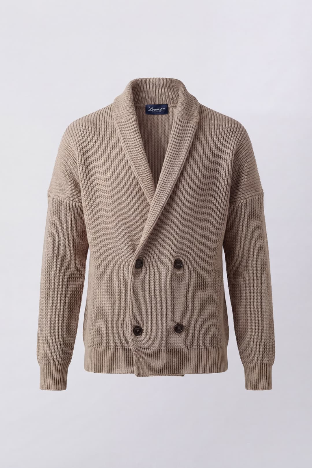 Doppelreihiger Cardigan aus Baumwolle mit Maiskornstich