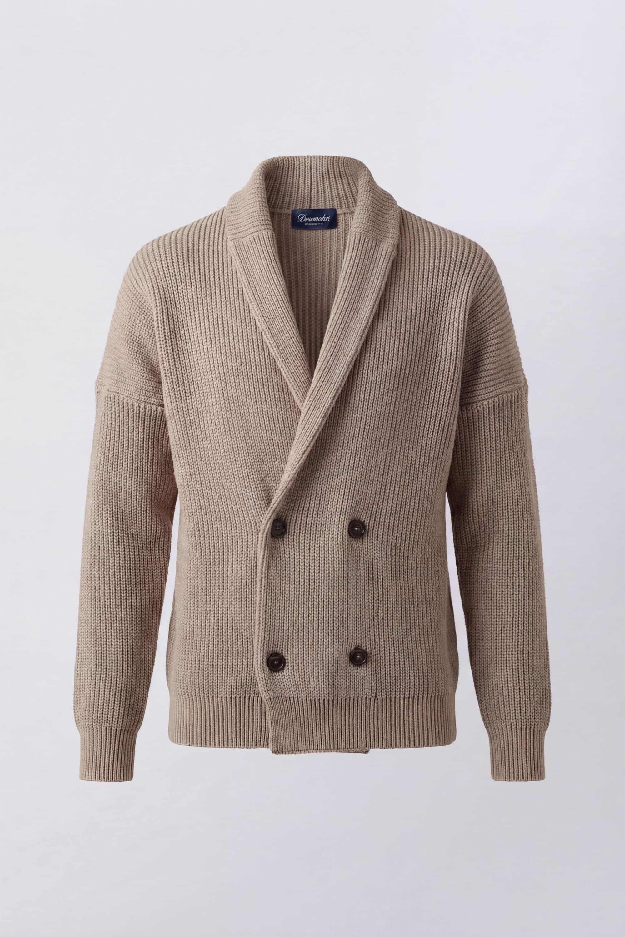 Double-Breasted Cardigan in Cotton Corn Stitch