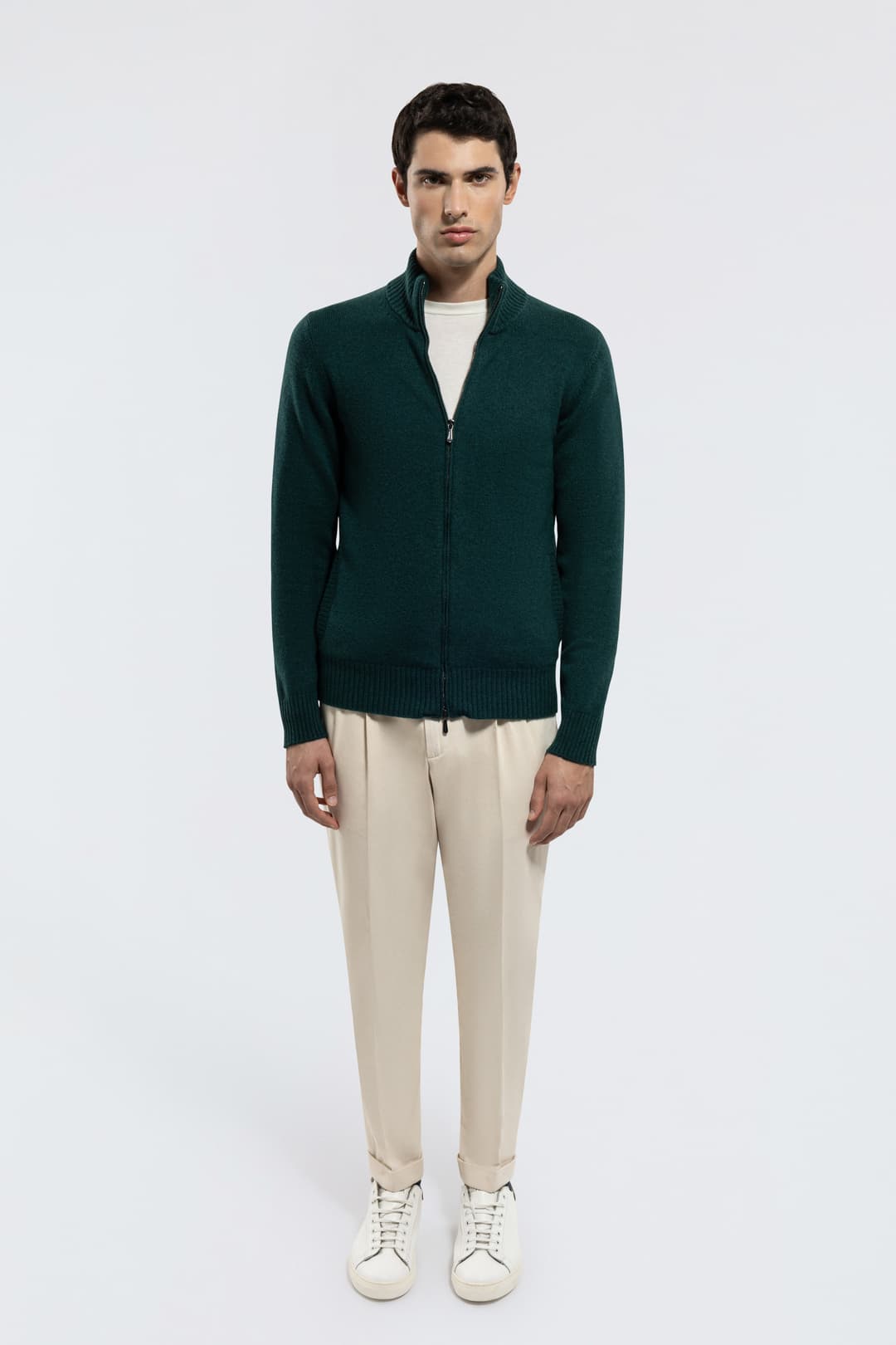 Turtleneck Sweater with zip in Cashmere