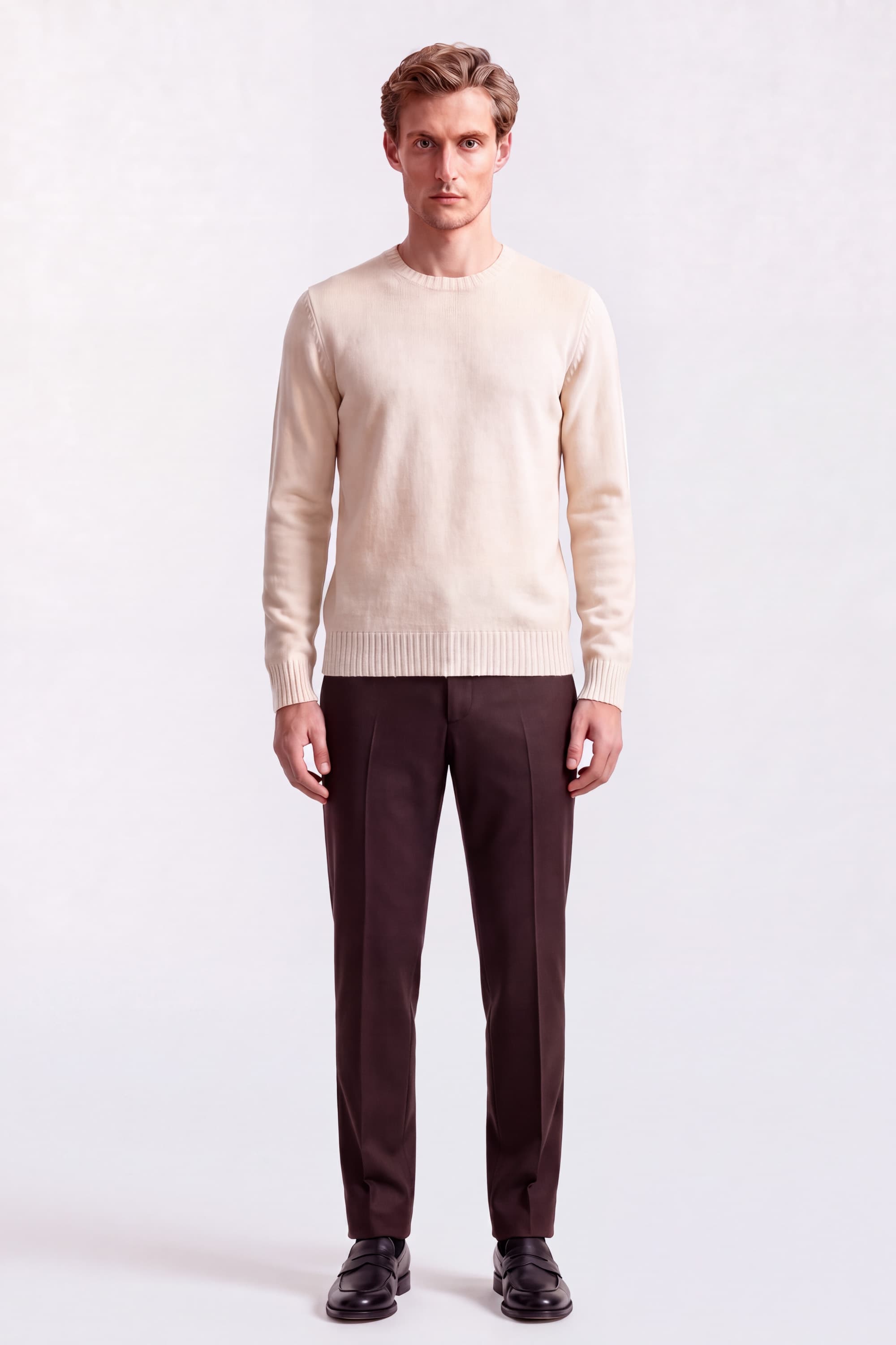Crew Neck Sweater in Lambswool - Image 2