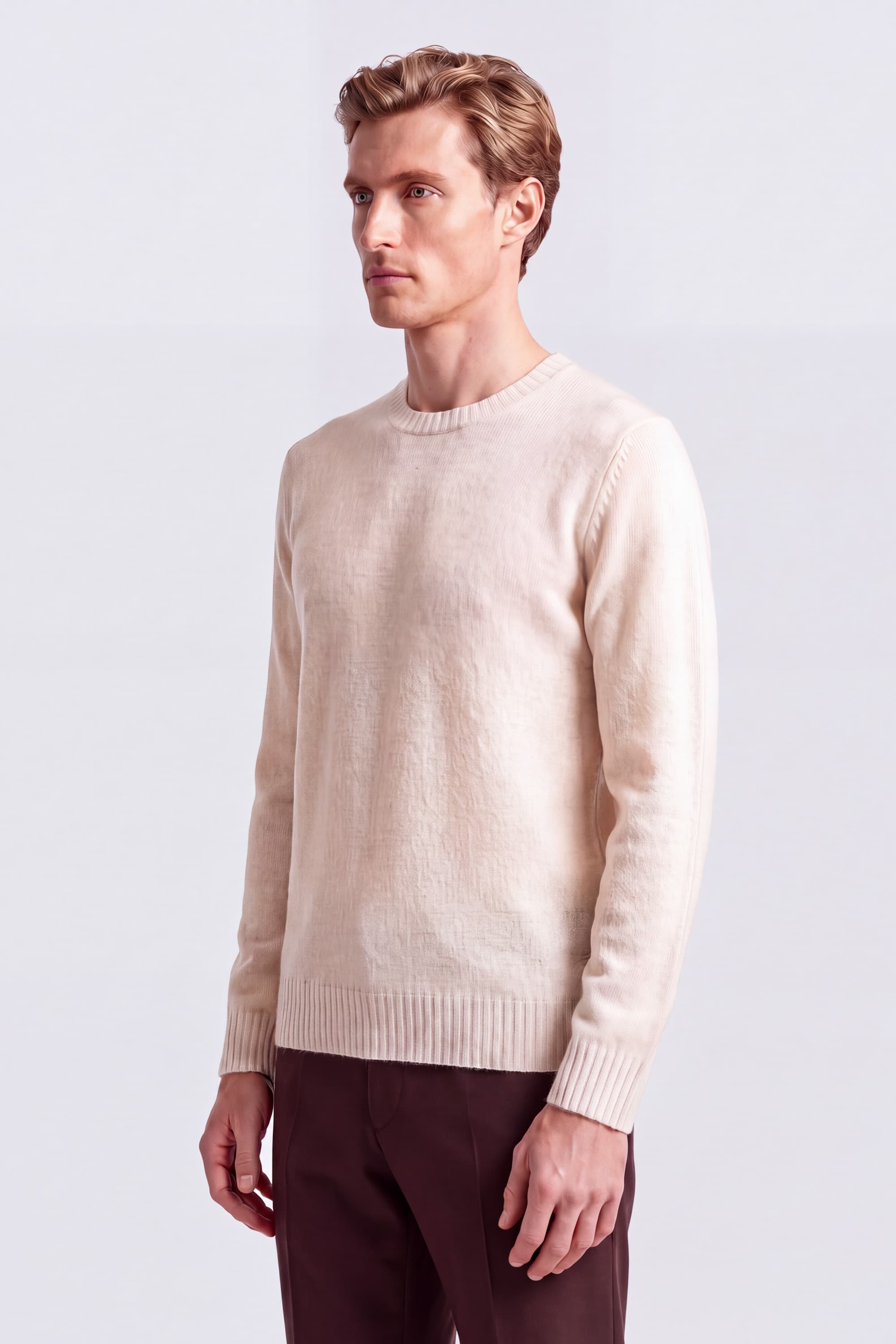 Crew Neck Sweater in Lambswool - Image 3
