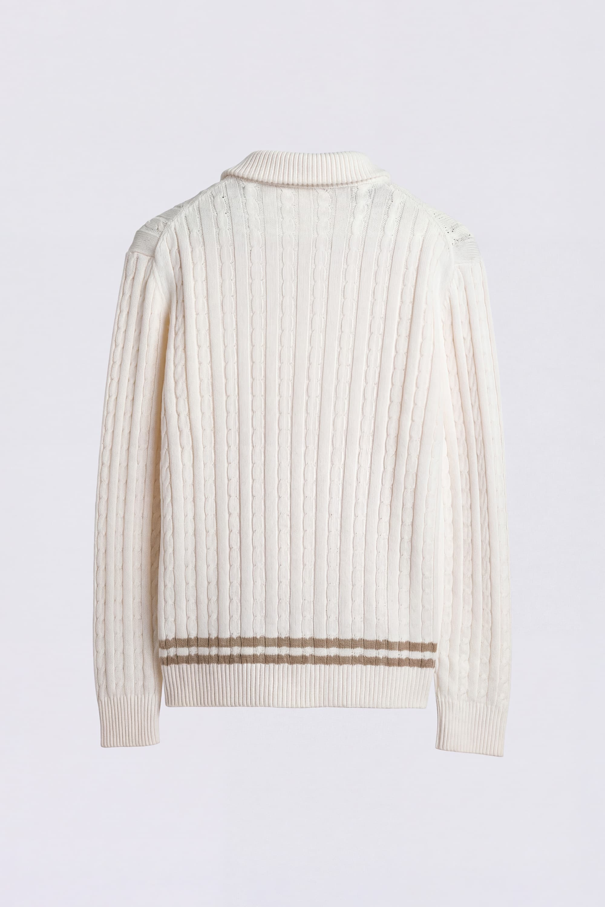 Double-Breasted Cardigan in Cotton with Braid - Image 5