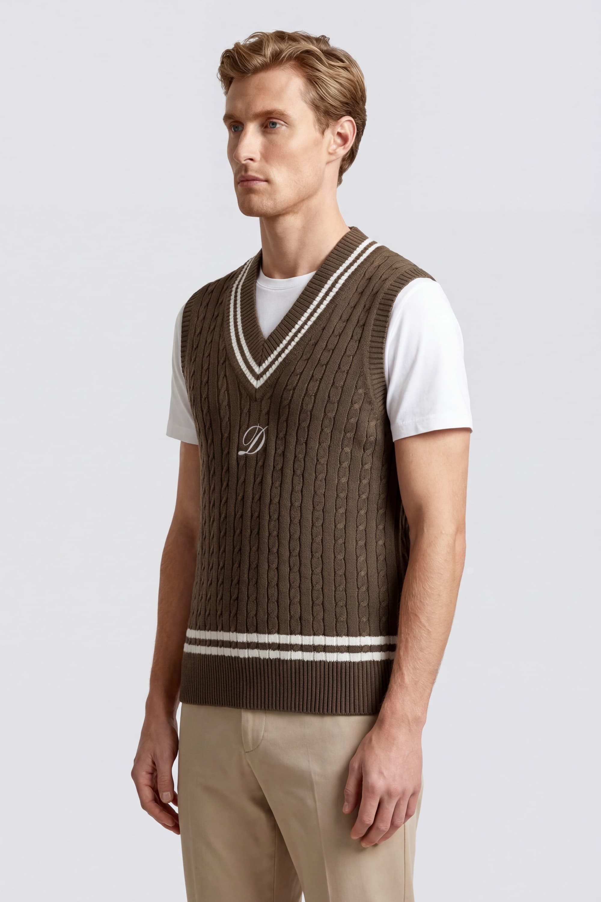 V-Neck Pure Cotton Gilet - Image 3