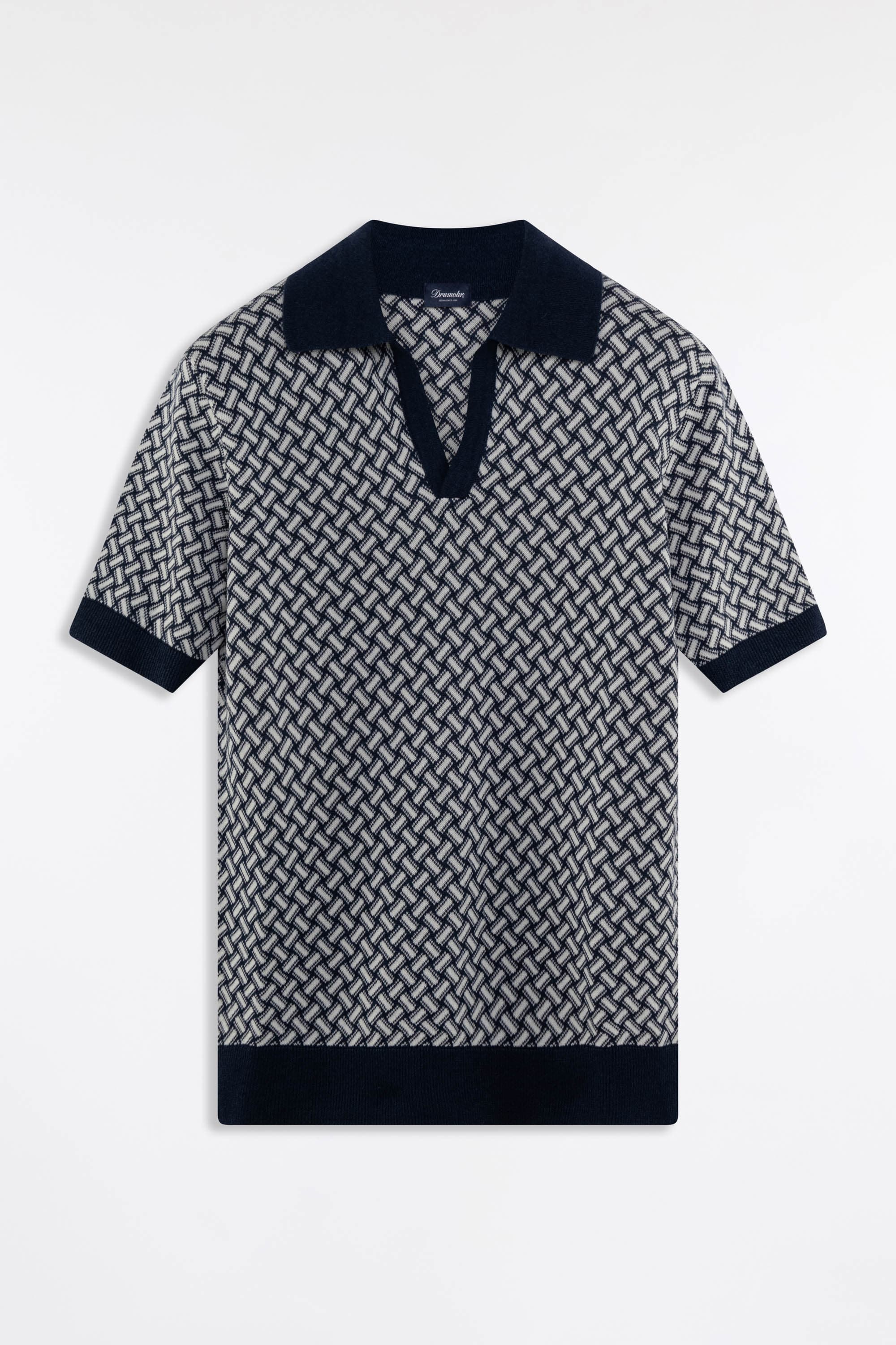 Cotton and Linen Razor Blade Polo