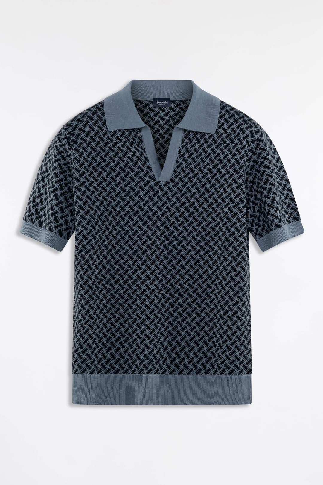 Cotton and Linen Razor Blade Polo