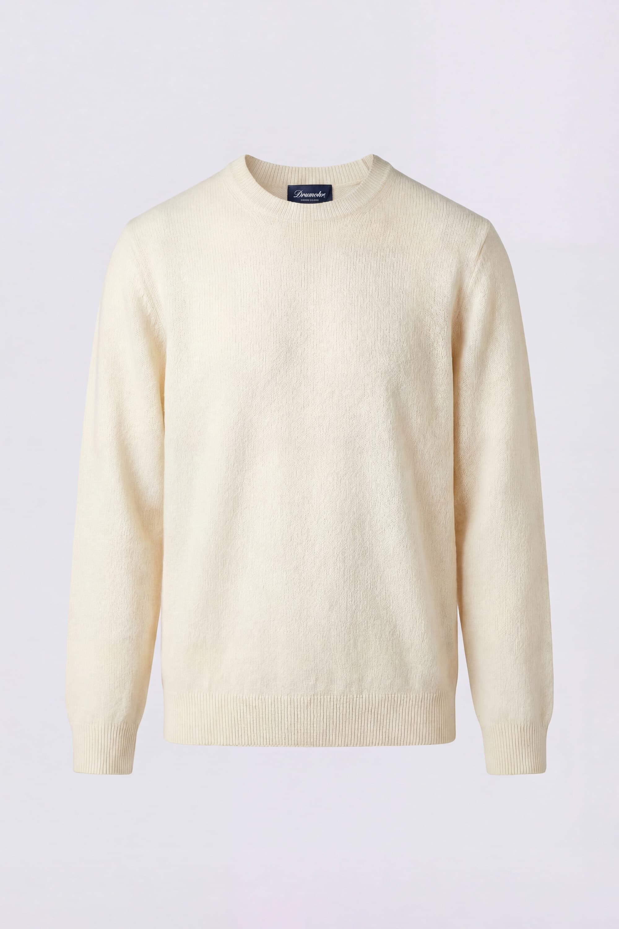 Crew Neck Cotton Sponge Effect Sweater