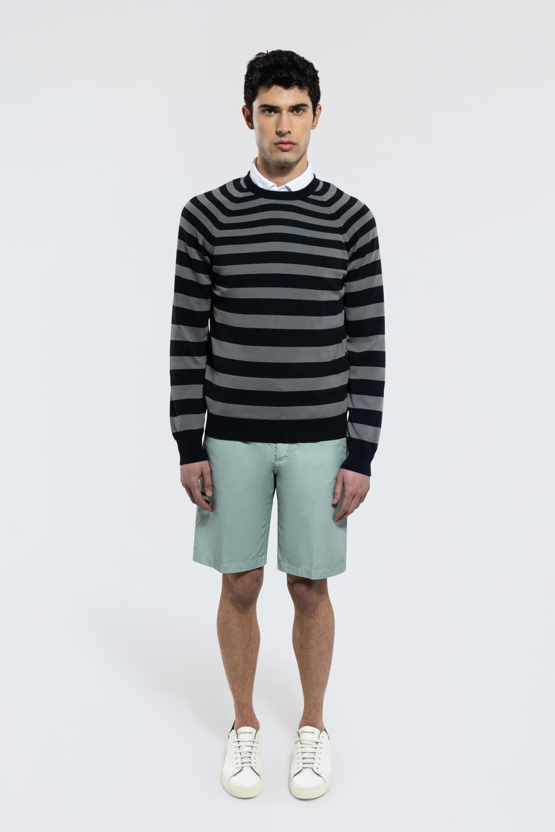 Striped Cotton Crew Neck