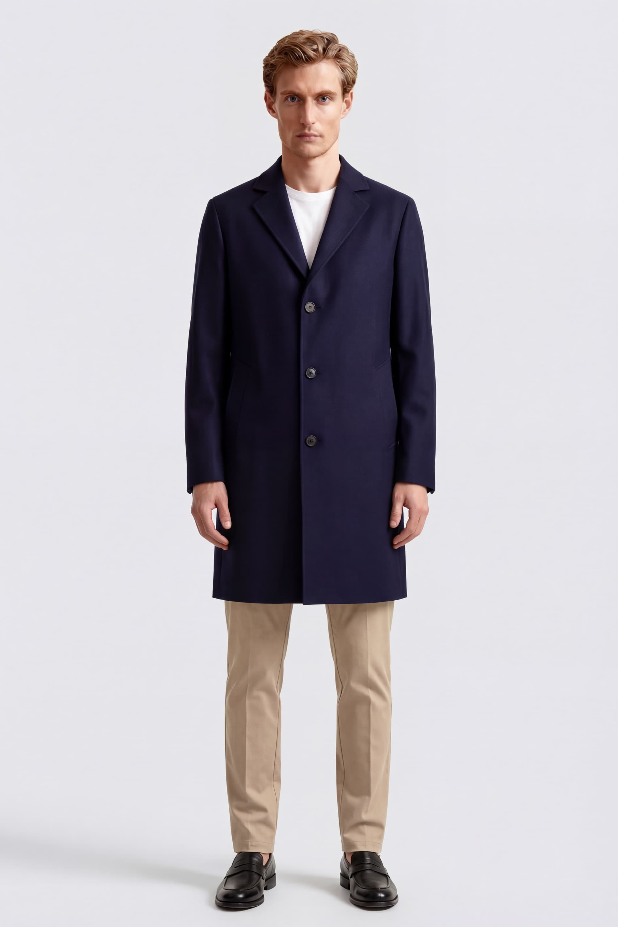 Single-Breasted Virgin Wool Coat - Image 2