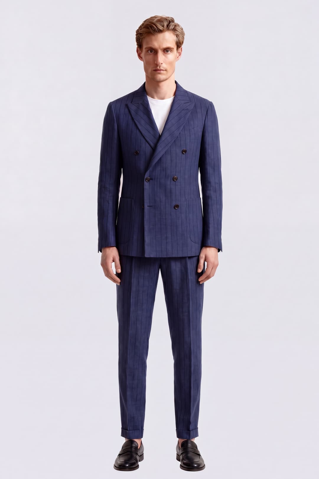 Double-Breasted Linen Blazer