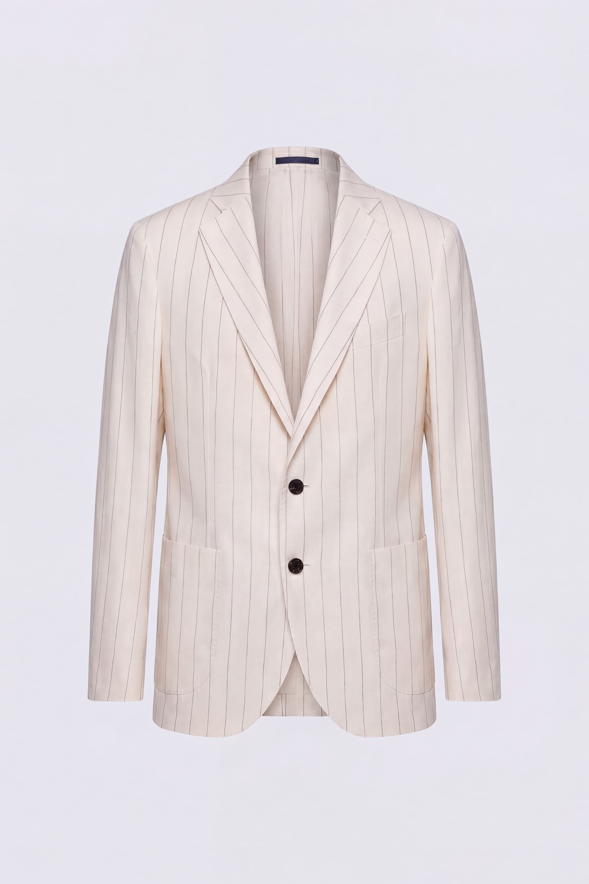 Blazer de Lino a Rayas Cruzado