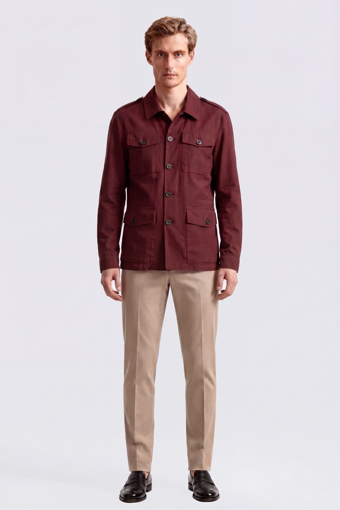 Field Jacke aus Baumwolle und Leinen