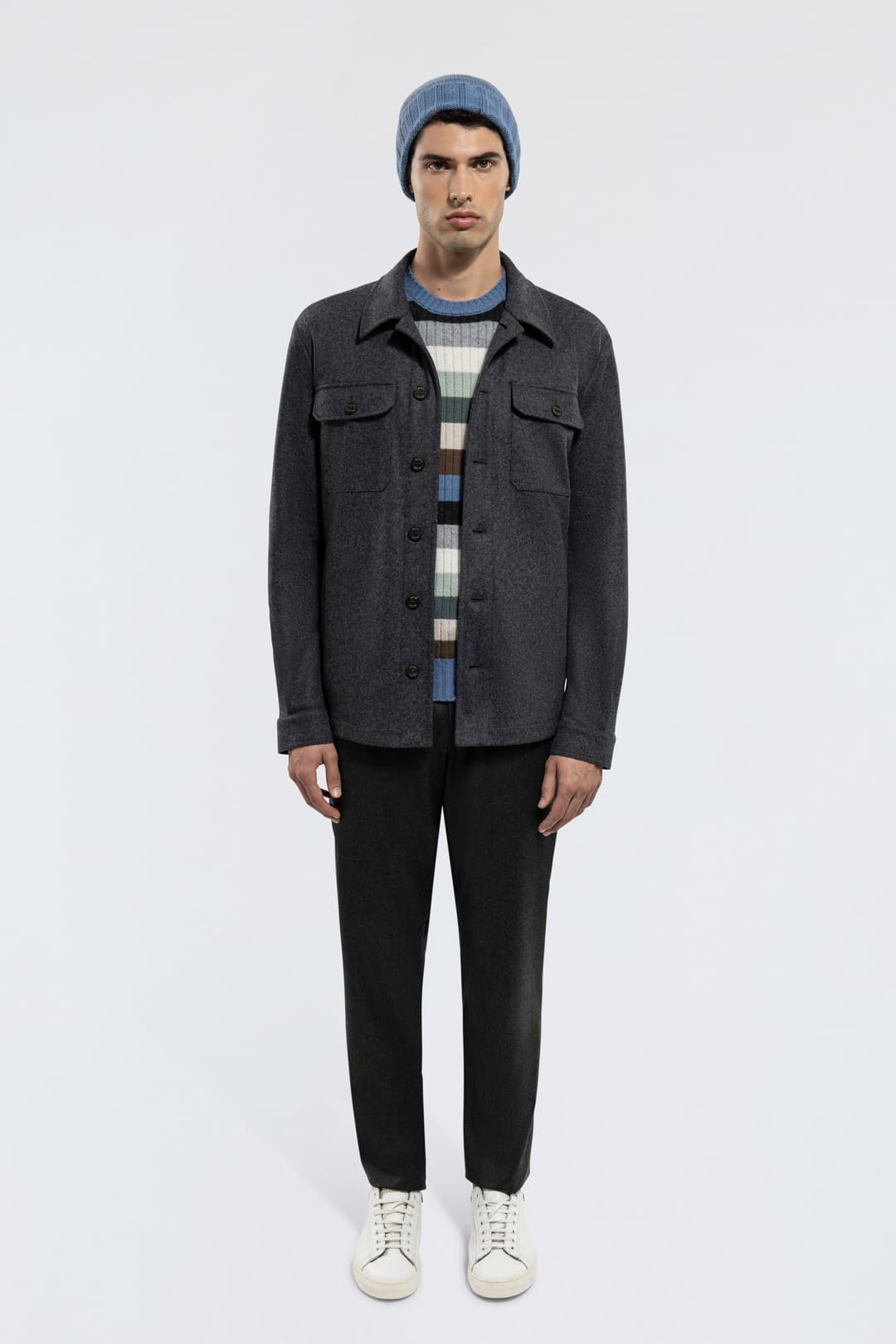 Overshirt in Lana Vergine e Cashmere