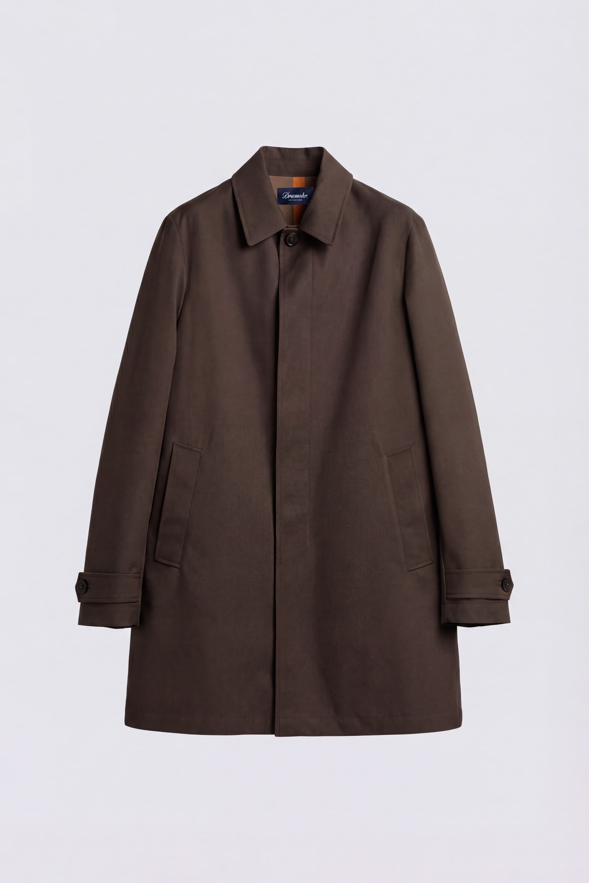 Gabardine-Mantel mit Kariertem Futter