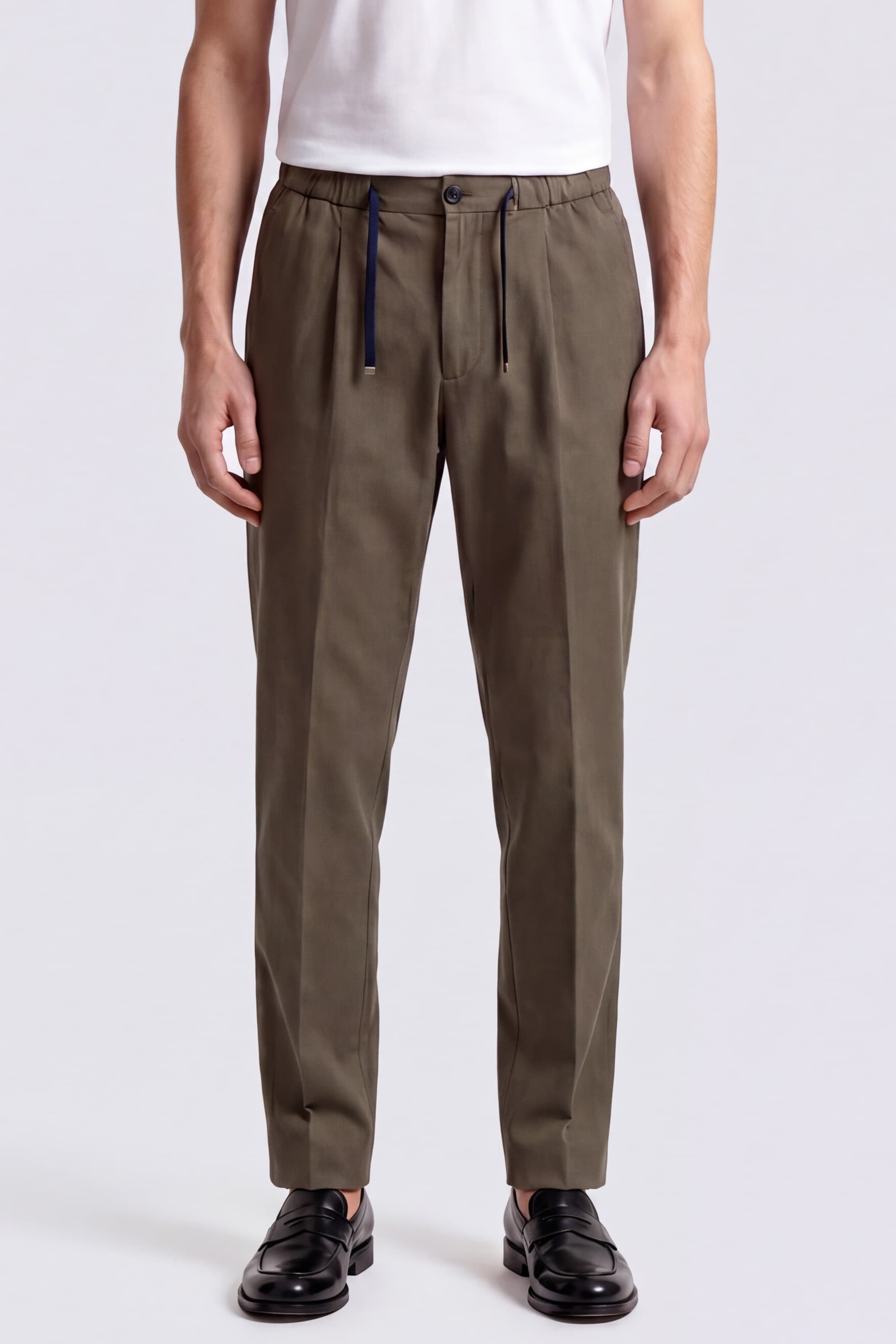 Cotton Trousers with Pleats - Image 2