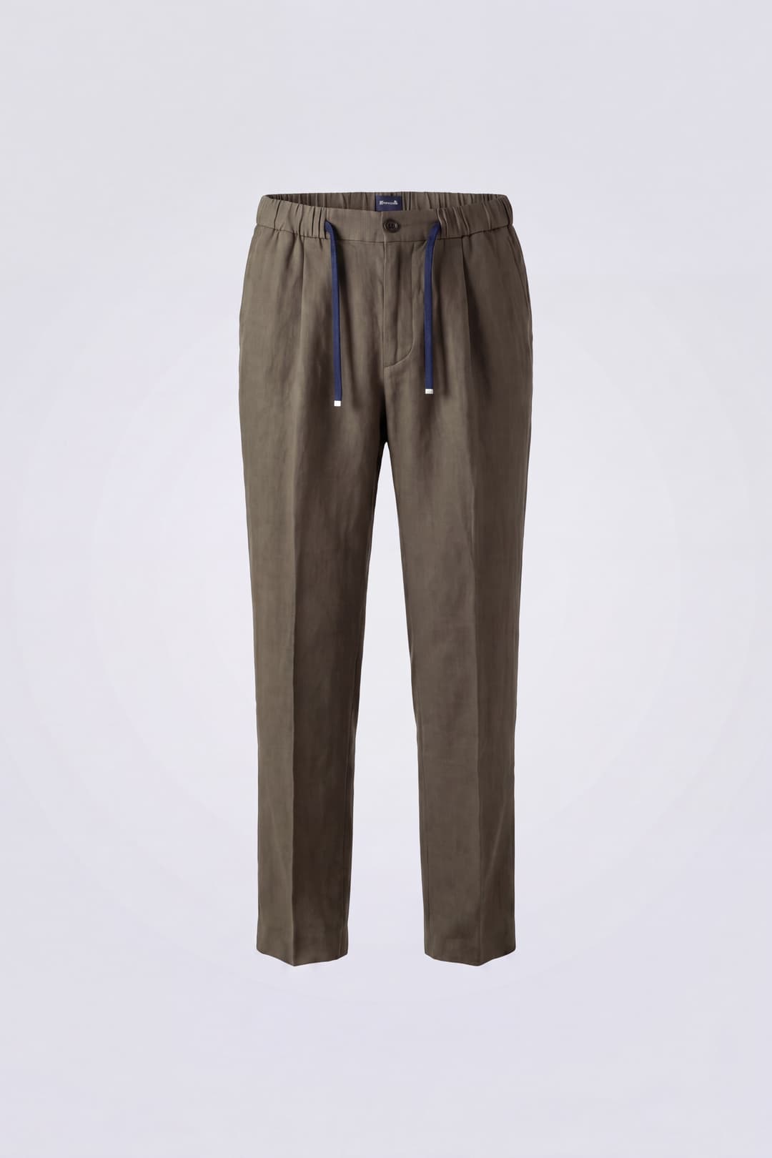 Linen Trousers with Drawstring and Pleats