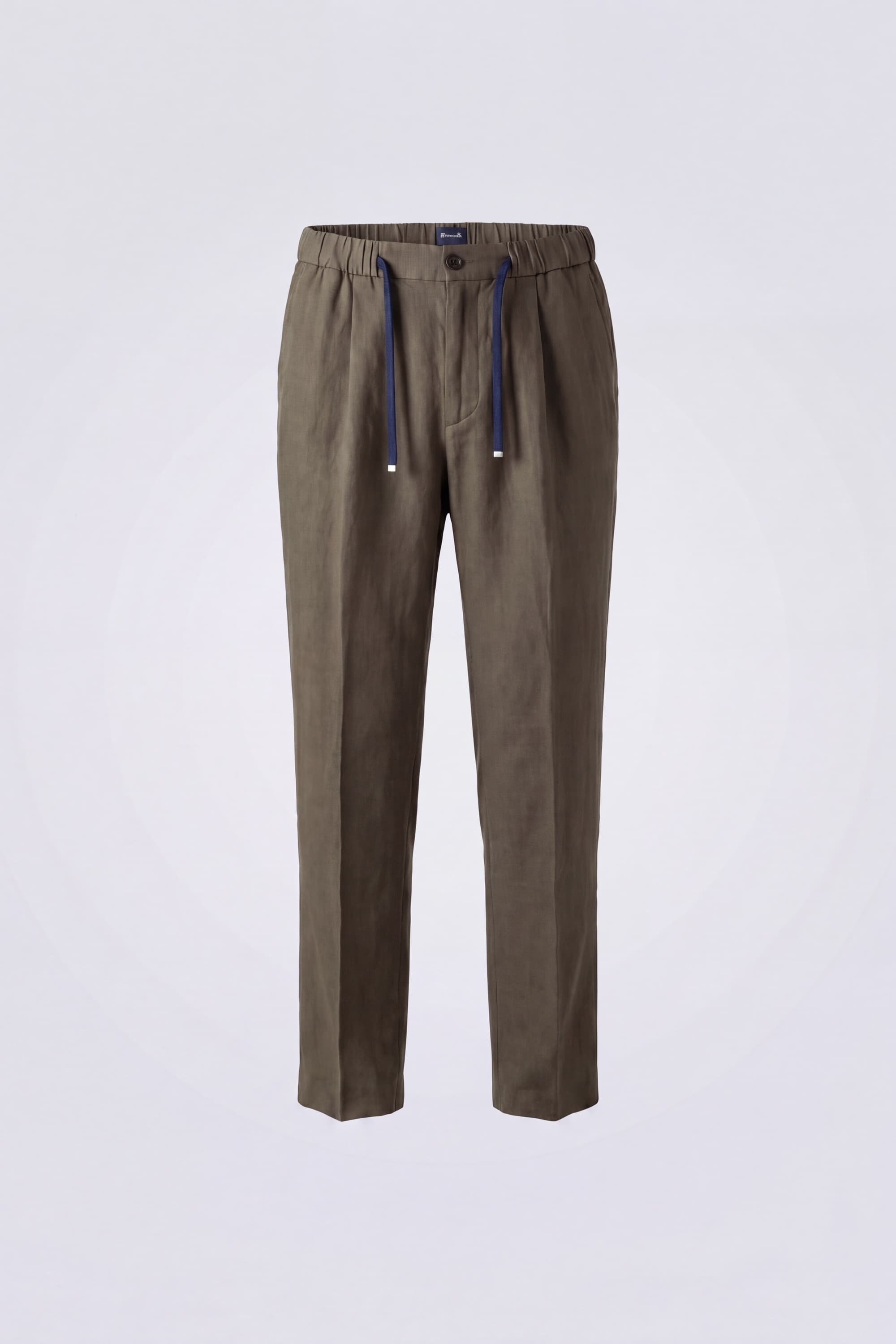 Linen Trousers with Drawstring and Pleats