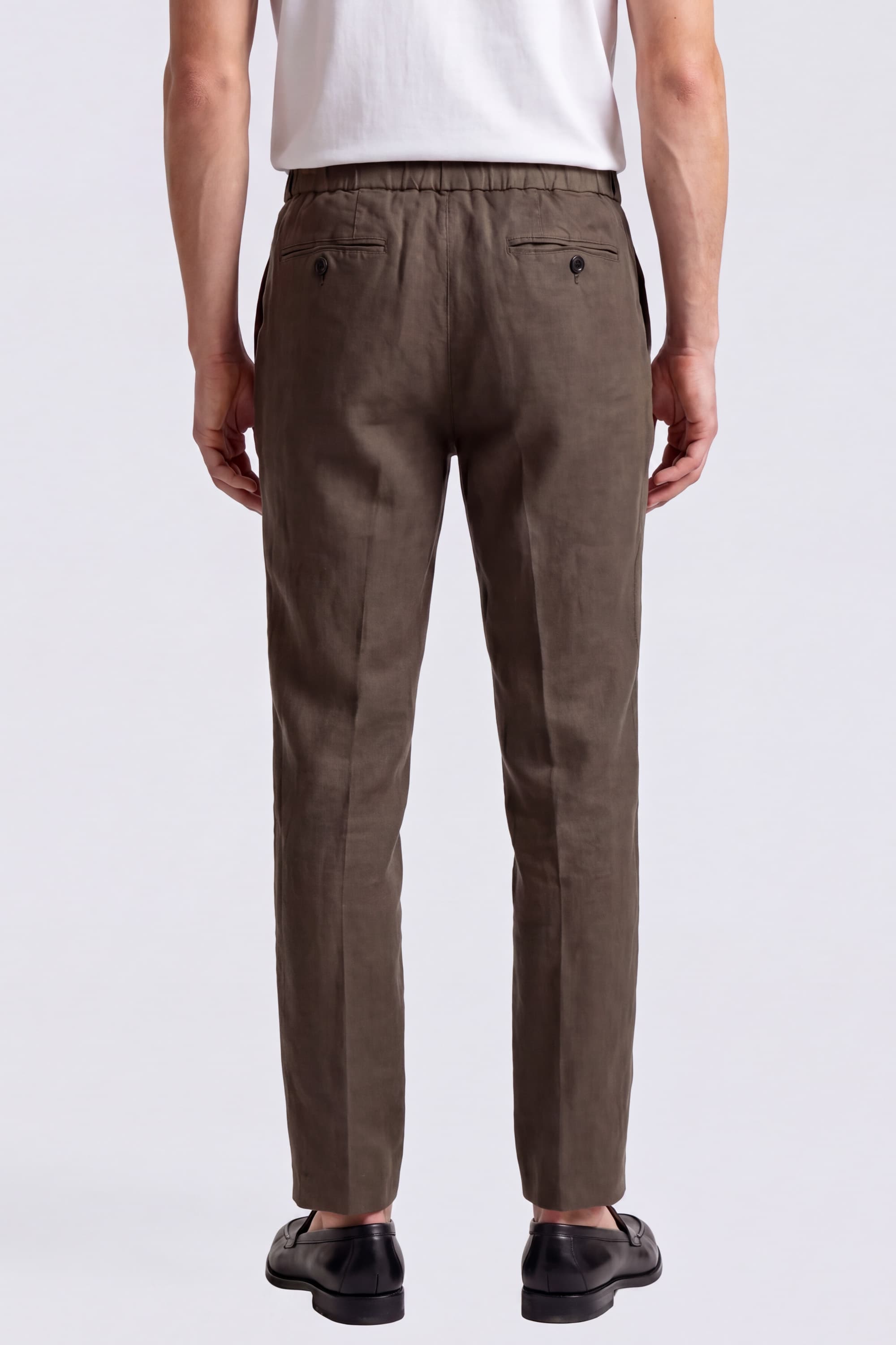 Linen Trousers with Drawstring and Pleats - Image 4