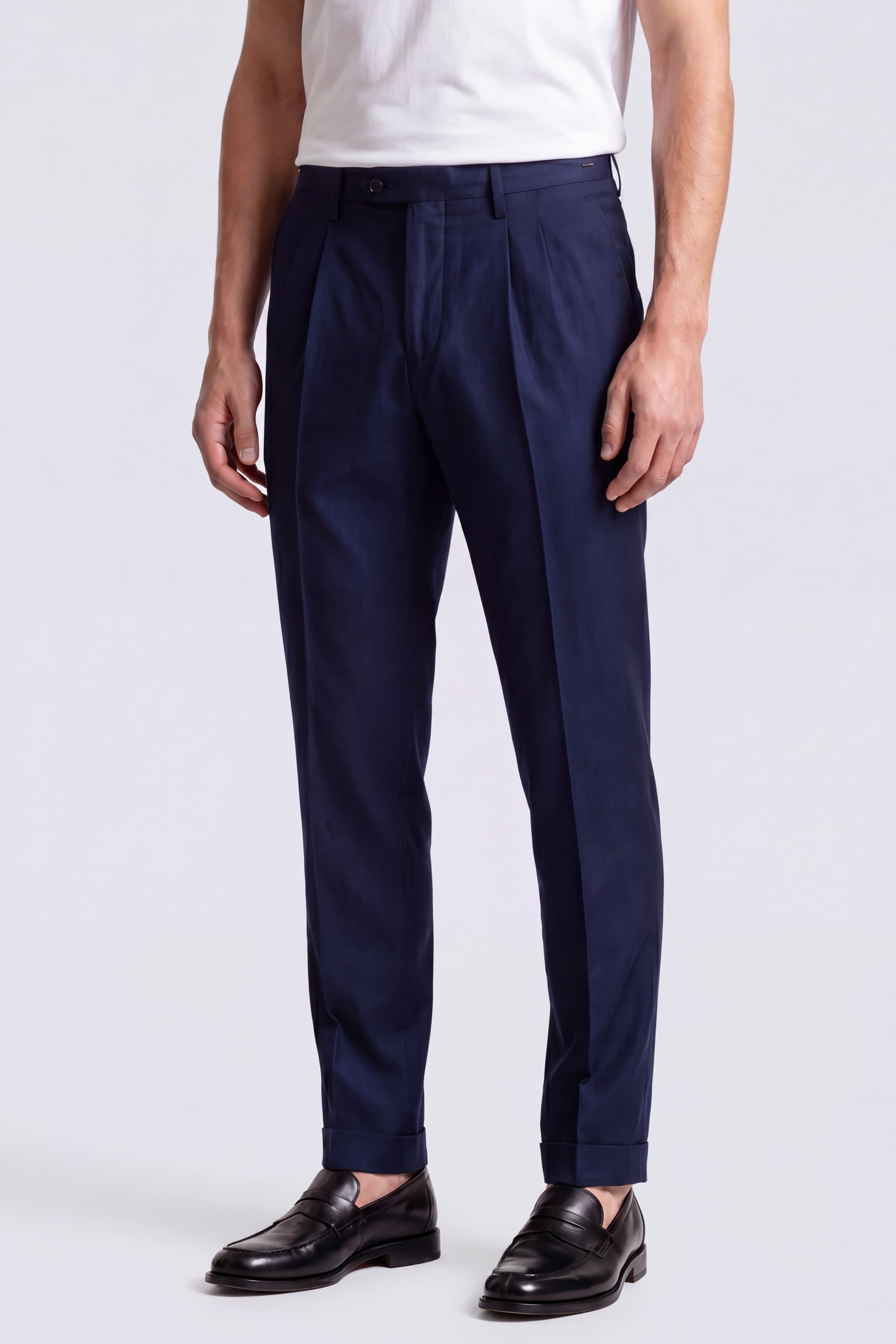 Cotton Trousers with Pleats - Image 3