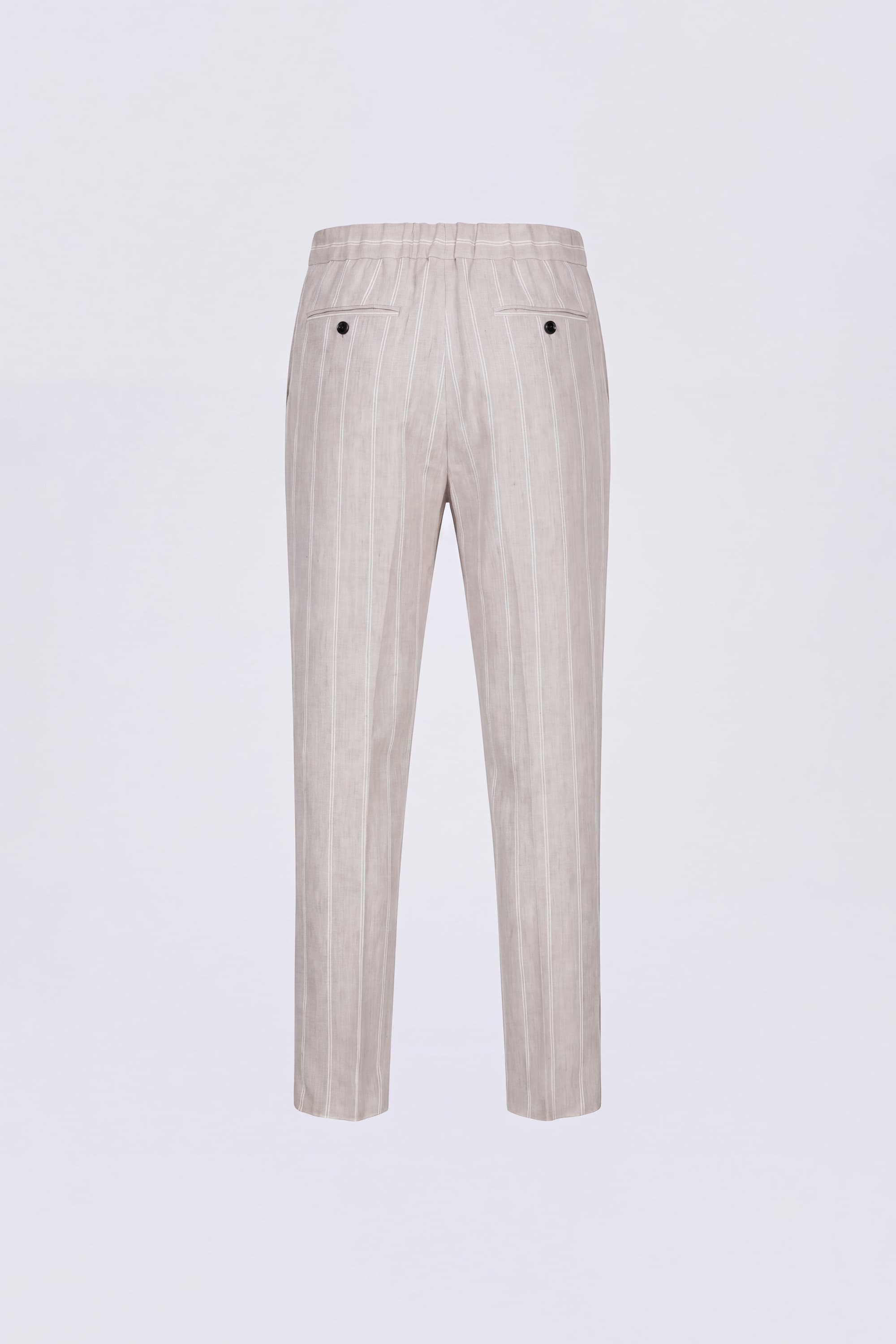 Striped Linen Trousers with Drawstring - Image 5