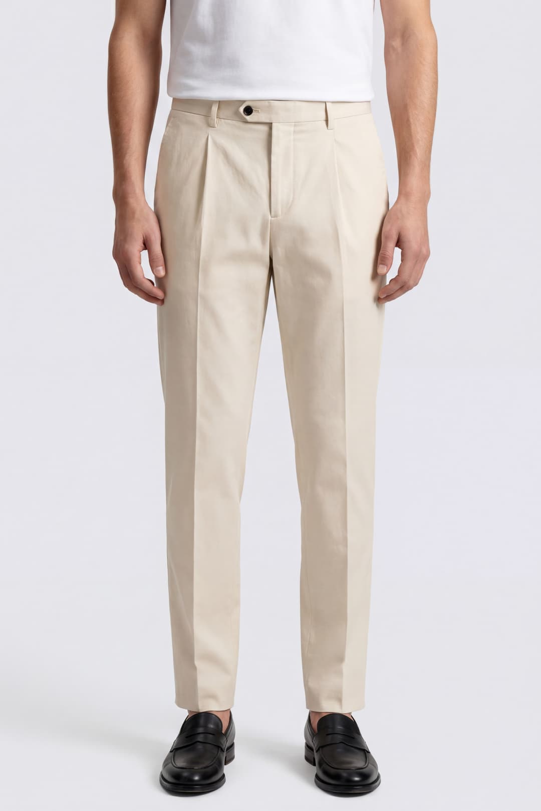 Pantalone con Pinces in Cotone