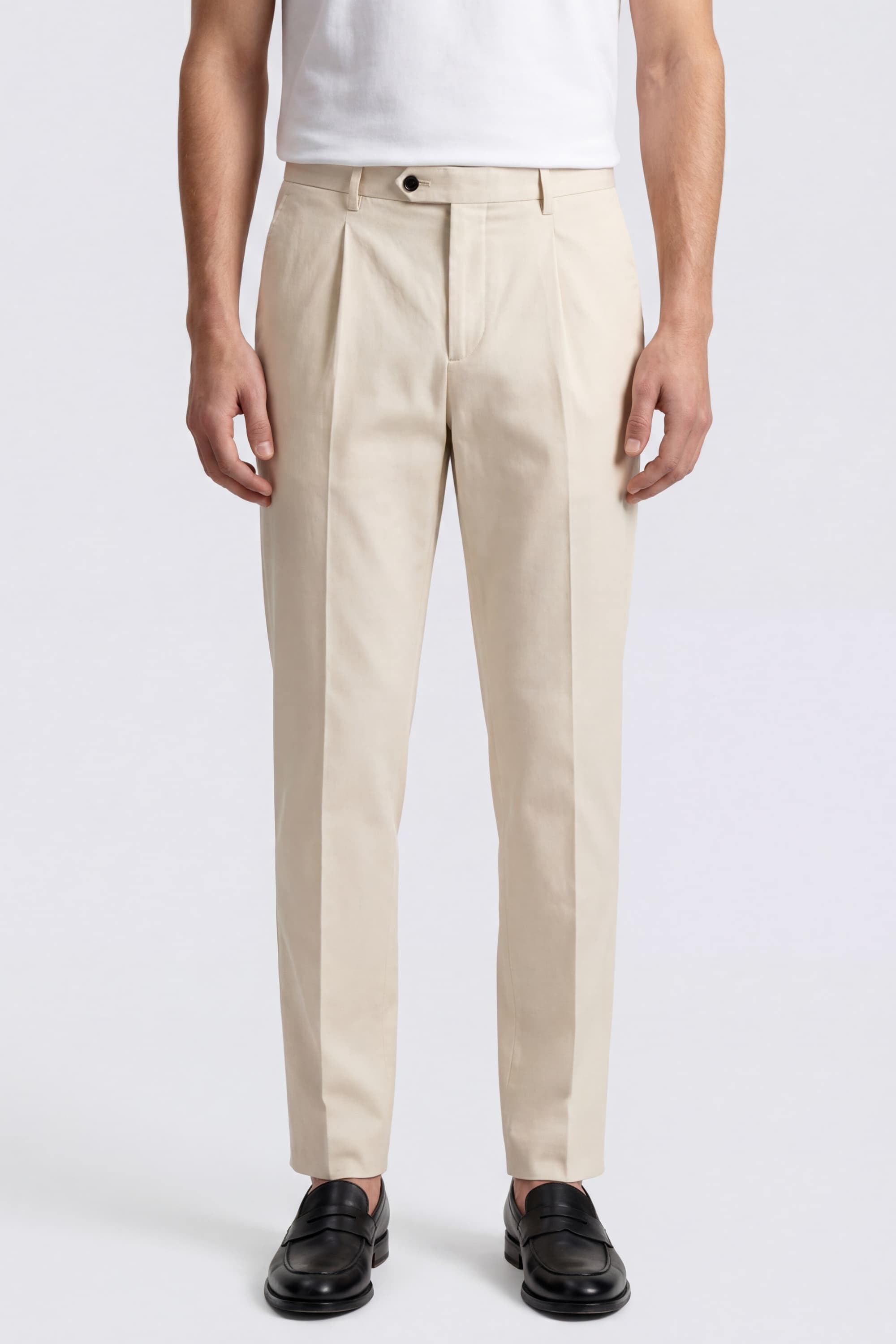 Cotton Trousers with Pleats - Image 2