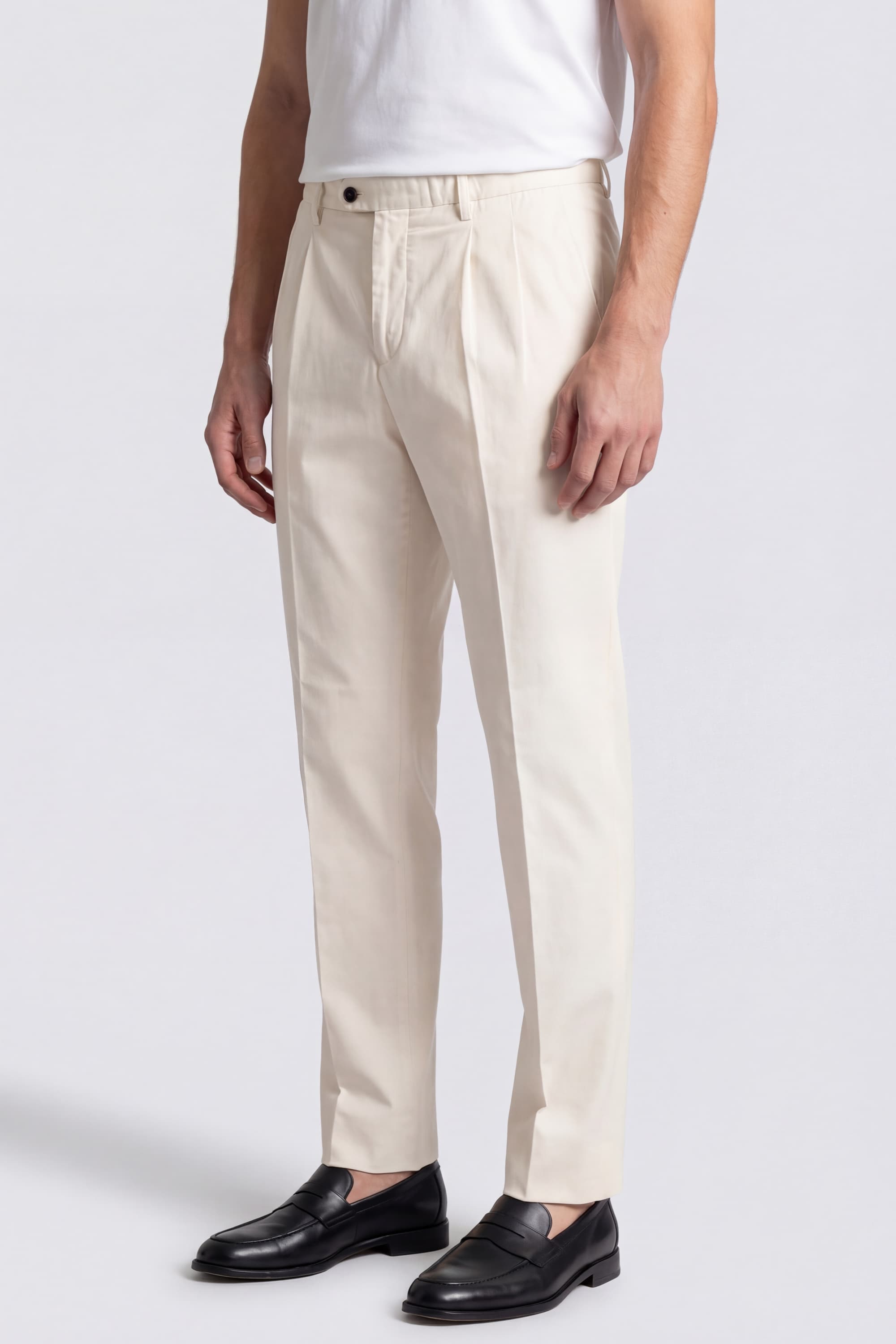 Cotton Trousers with Pleats - Image 3