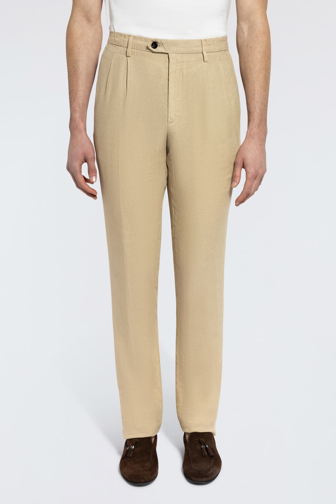 Pantalone con Pinces in Lino
