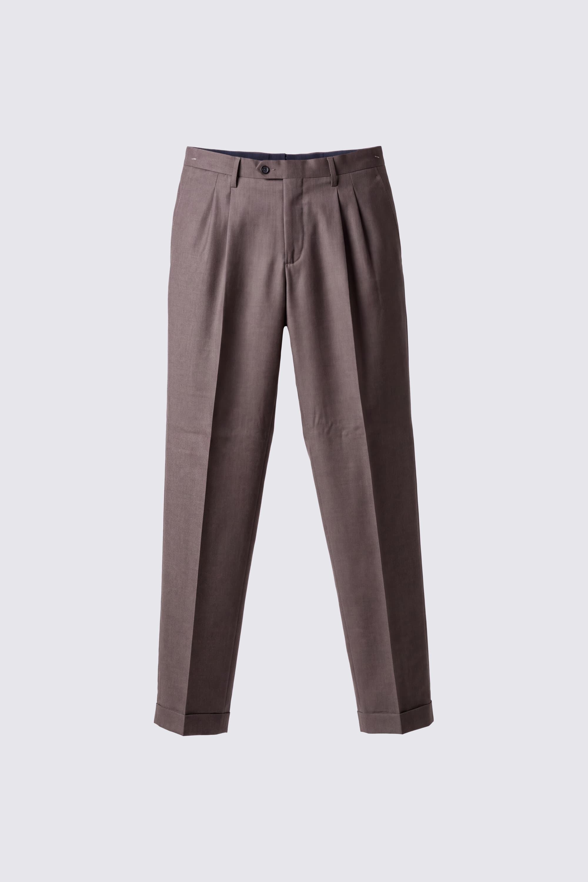 Tailored Wool Trousers with Double Pleat Detail